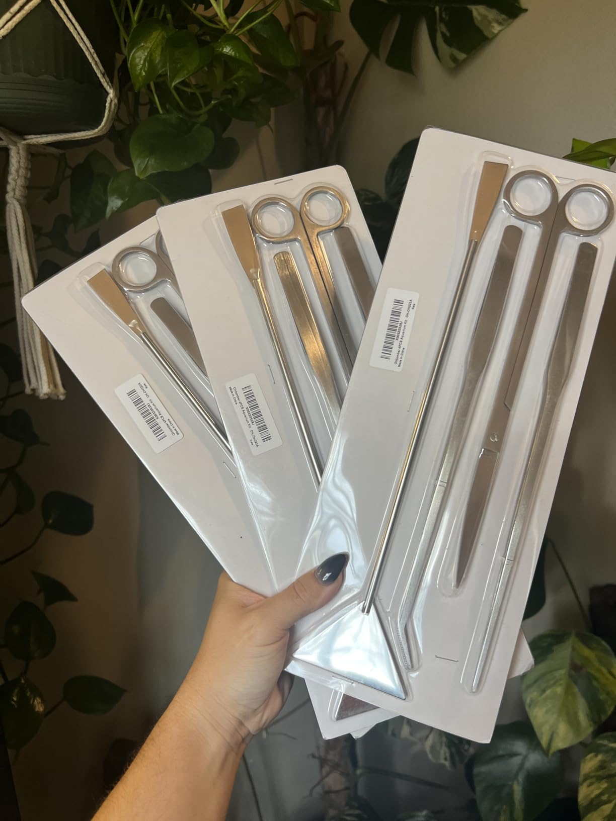 Ohtomber 4PCS Aquascape Tool Aquarium Kit with Tweezers Scissors Scraper | Rustproof Stainless Steel, Long Handle, For Trimming Scraping Reptile Feeding, Fit Aquariums Terrariums, Tank Maintenance Set customer photo 2