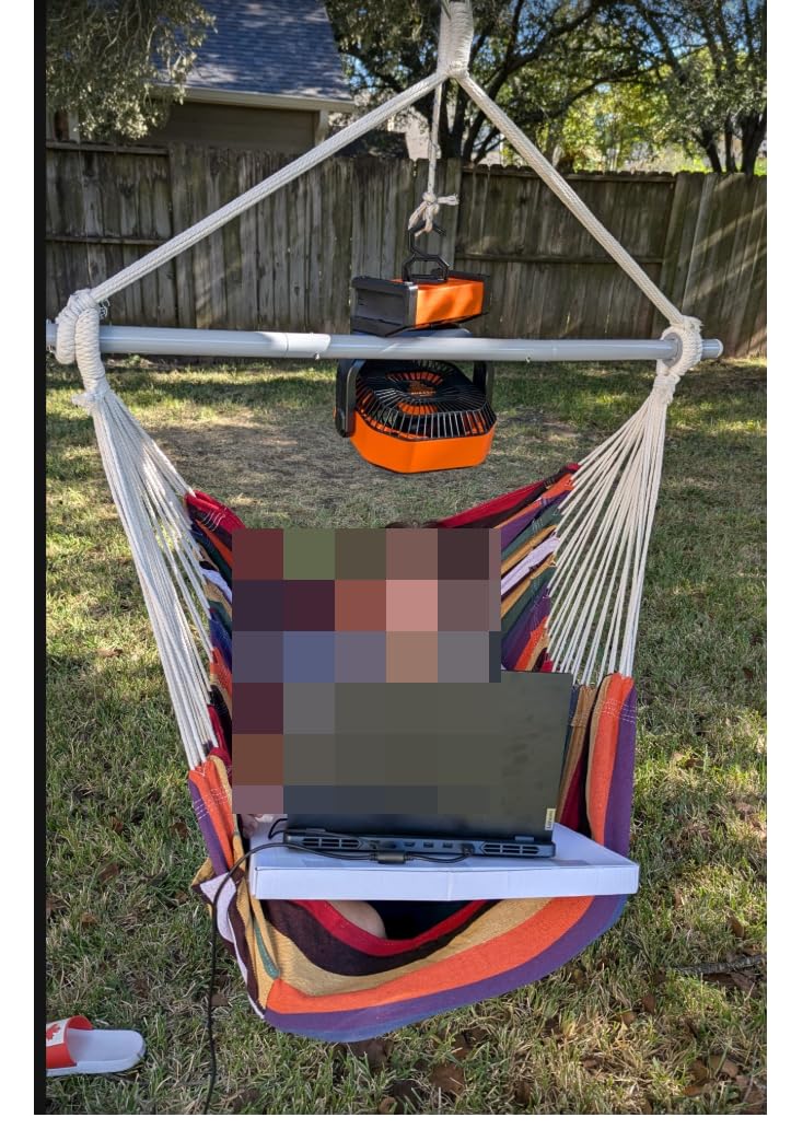 XXL Hammock Chair Hanging Rope Swing with 2 Cushions - Max 500lbs-Perfect for Patio, Porch, Bedroom, Backyard, Indoor or Outdoor - Includes Hanging Hardware Kits customer photo 2