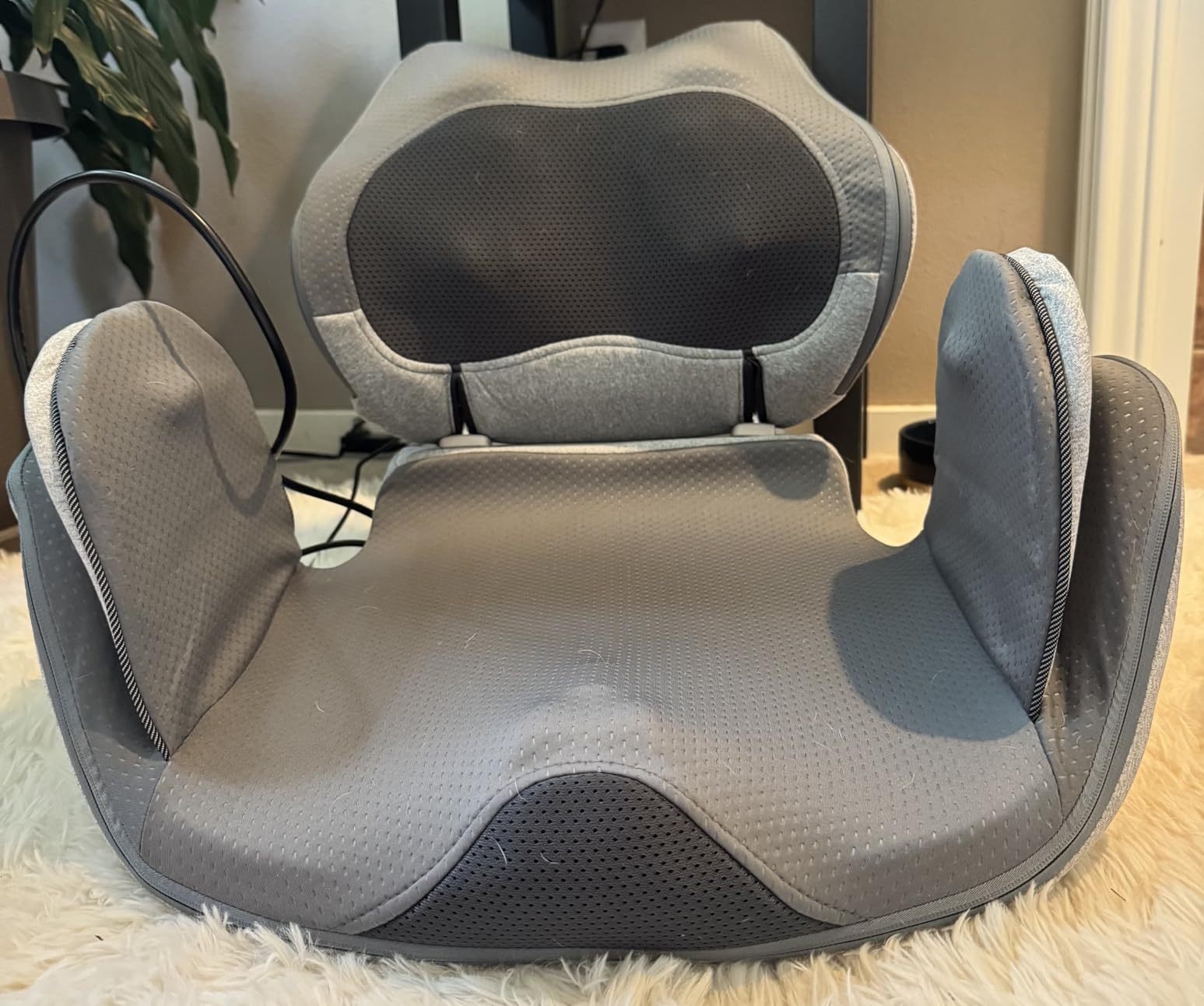 Concave U Surface Donut Pillow for Tailbone Pain Reducing Stress on Pelvis | Hemorrhoid Pillow Cradle Tailbone for Office, Car, Home Seat and Wheelchair Gray/Black customer photo 1