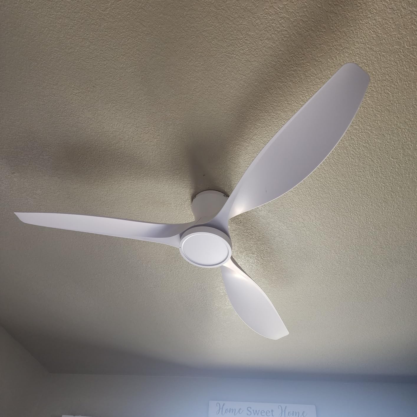 TALOYA 52 inch Ceiling Fans with Lights Remote Control, Modern Low Profile Ceiling Fan with Quiet Reversible DC Motor for Bedroom Living Room and Patio White customer photo 1