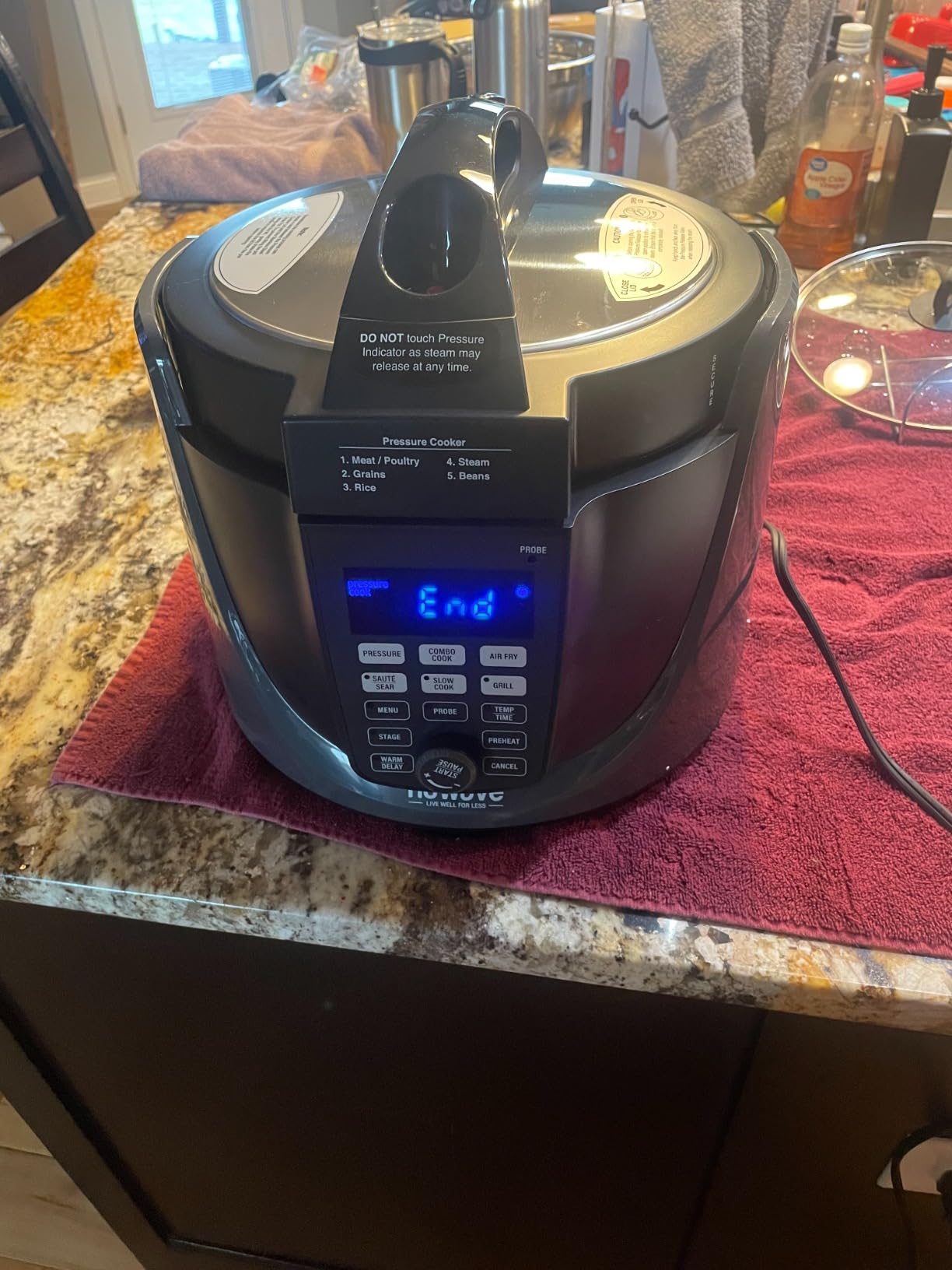 Nuwave Duet Electric Pressure Cooker & Air Fryer Combo w/Probe, 450-in-1 | Slow Cooker & Grill, Integrated Digital Temp Probe, 6qt SS Pot, Adjustable High/Low Pressure, Built-in Sure-Lock Safety Tech customer photo 2