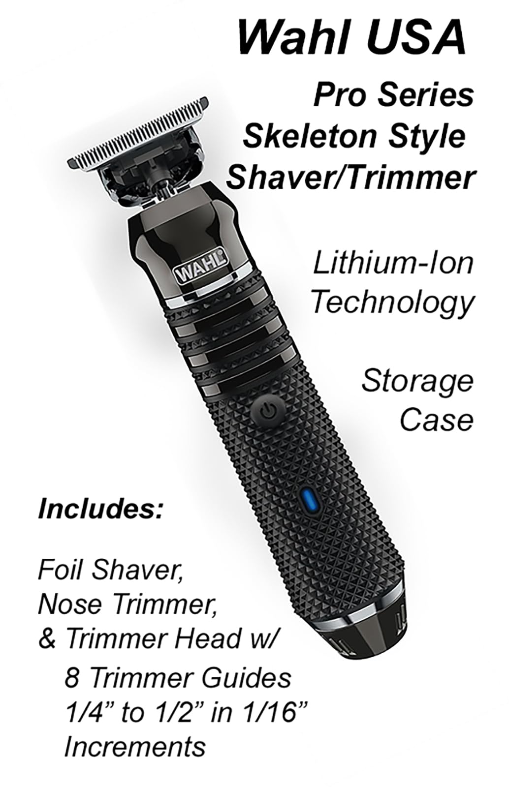 Wahl USA Pro Series High Visibility Skeleton Style Trimmer, Lithium-Ion Cordless USB Rechargeable All in One Shaving & Close Cutting Beard Trimmer for Men with Near Zero Gap Blade - 3026018 customer photo 1
