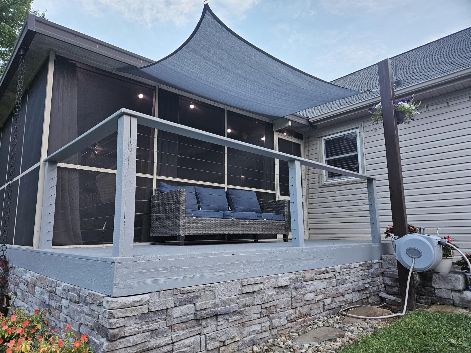 Cool Area Sun Shade Sail for Patio Backyard, Rectangle 10x20ft, Dark Grey, 95% UV Protection. 85%-90% Shading Rate. Permeable Shade Fabric. Customizable Sizes. Included Ropes. customer photo 1