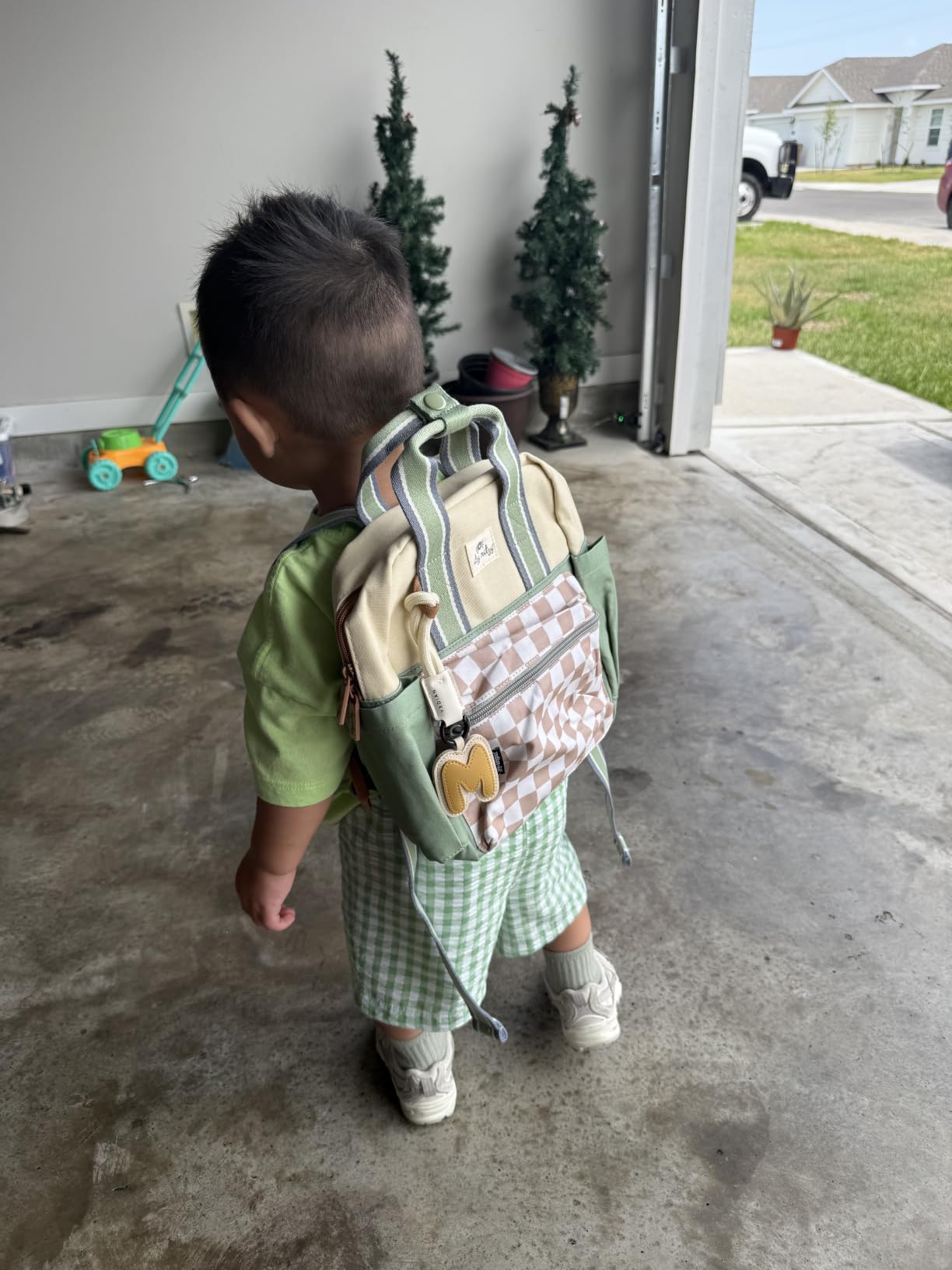 Itzy Ritzy Toddler Backpack, Daycare Bag w/Spacious Interior, Checkerboard customer photo 2