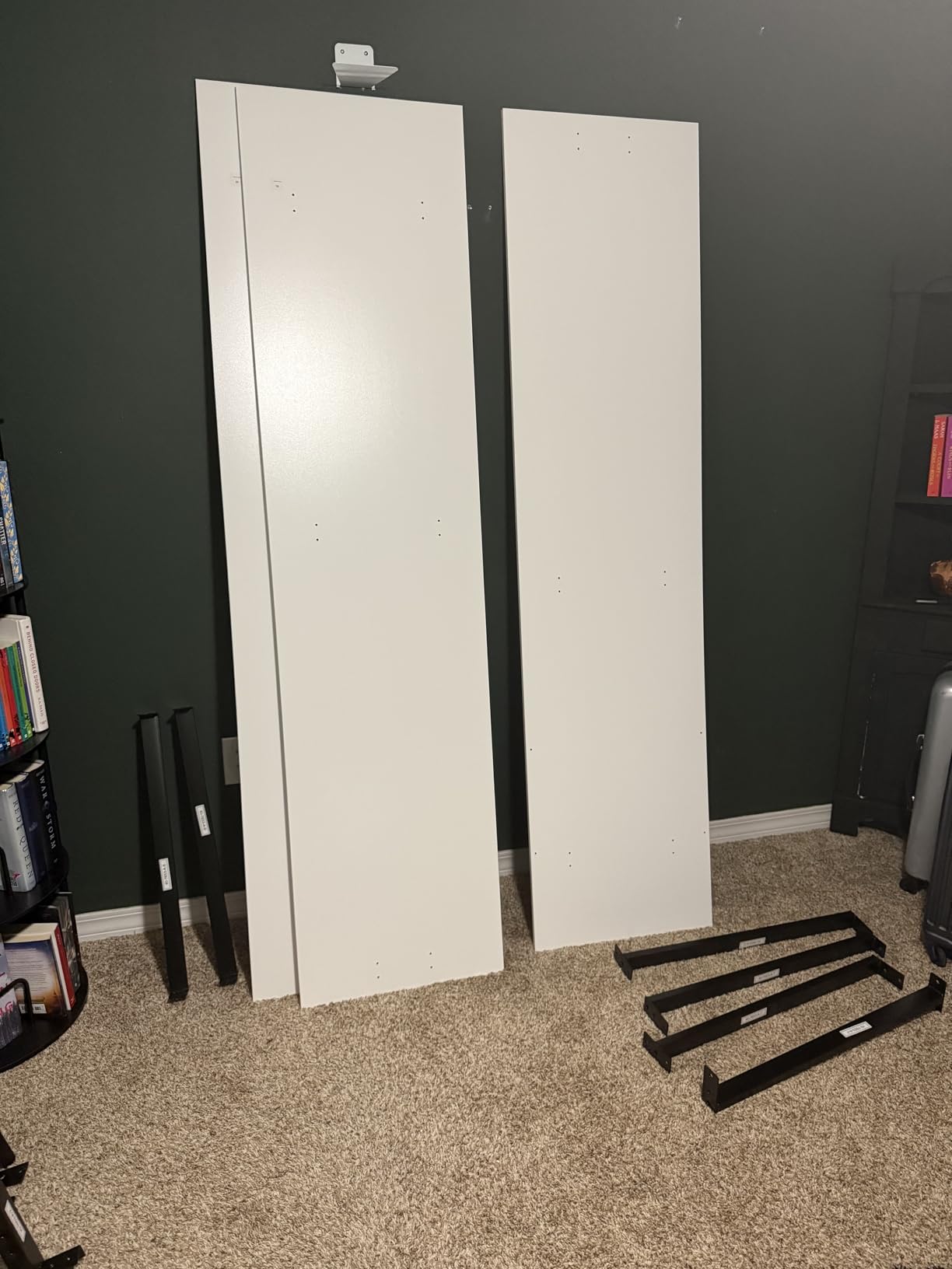 Bestar Full Murphy Bed, Platinum Gray, Claremont, 59W | Dual piston mechanism; for guest room or multipurpose space customer photo 2