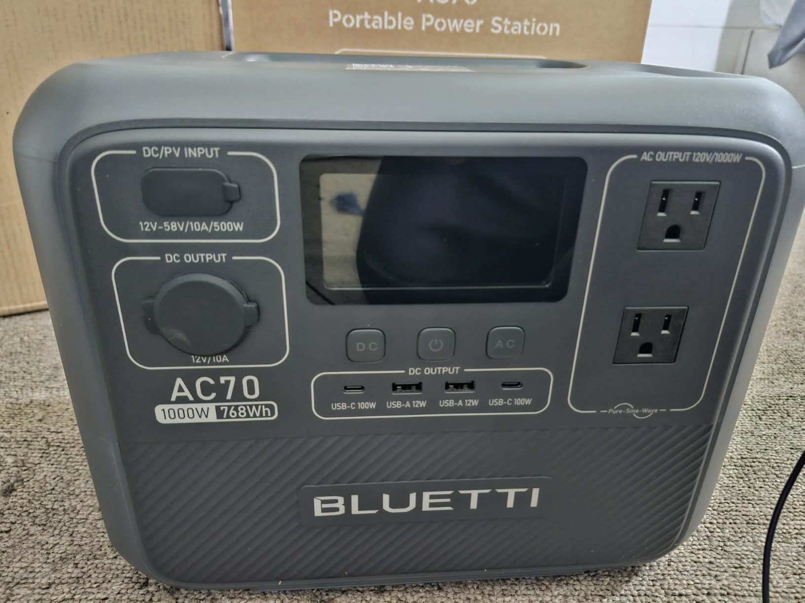 BLUETTI AC70 Portable Power Station, 768Wh Solar Generator w/ 2 1000W AC Outlets (Power Lifting 2000W), 100W Type-C, LiFePO4 Battery Backup for Road Trip, Off-Grid, Power Outage customer photo 1