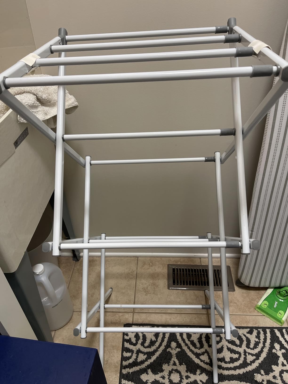 APEXCHASER Oversize 3-Tier Clothes Drying Rack, No Install, White, Expandable Design, Holds 24lbs customer photo 1