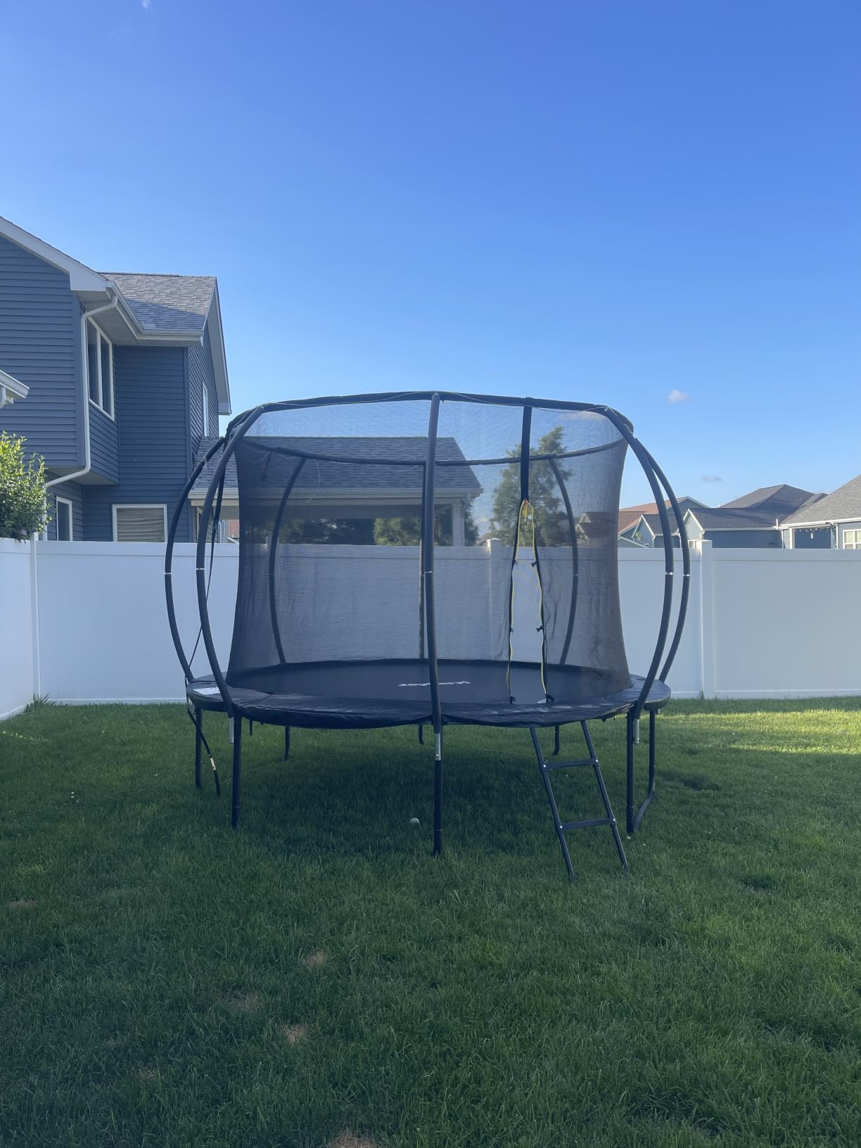 JoyBerri Outdoor Trampoline - with LED Lights, Net, Ladder, ASTM Certified | 8Ft 10Ft 12Ft 14Ft 15Ft 16Ft, 450lb capacity, kids & adults, anti-rust steel, net + ladder + stakes, 5-year protection customer photo 2