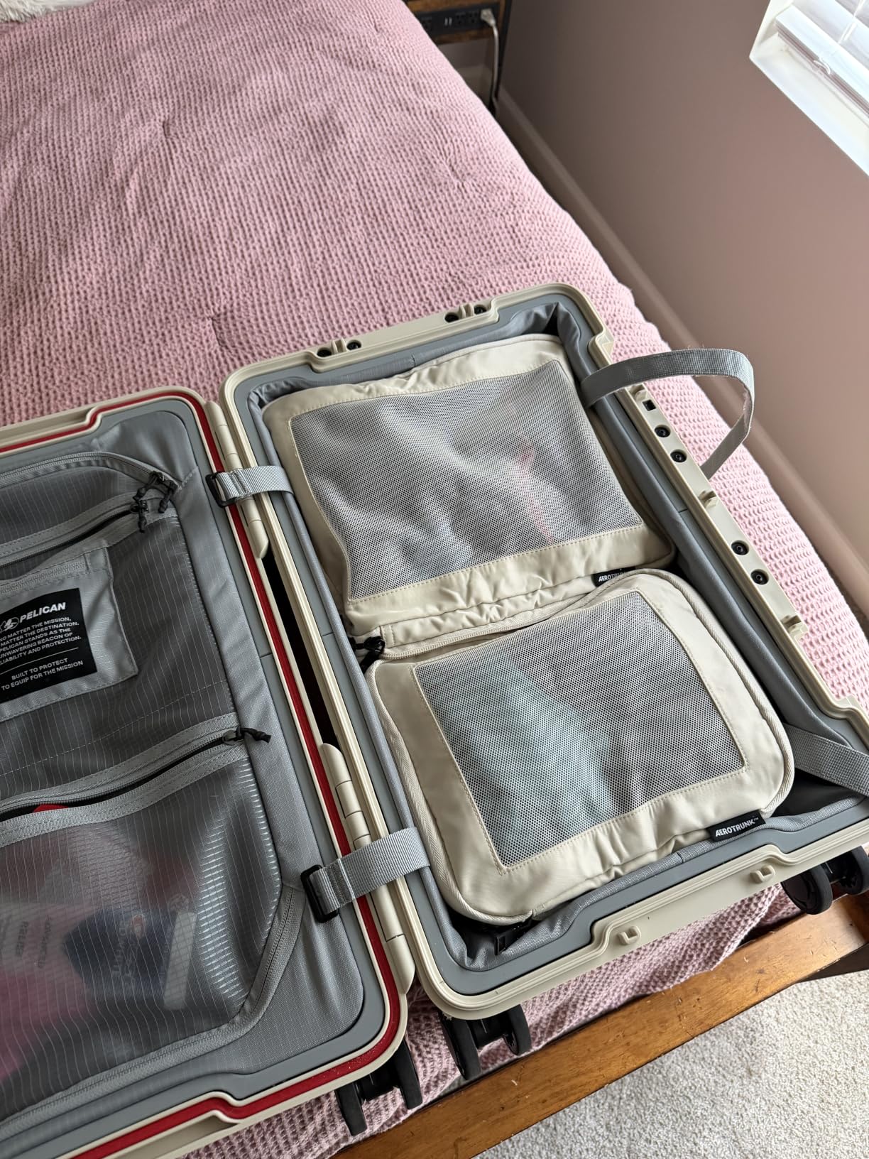 Aerotrunk Compression Packing Cubes for Travel, 6-Pack, Beige | Solves overpacking, 6-Piece set fits most suitcases, 50% Space savings, Compression luggage organizer bags customer photo 2