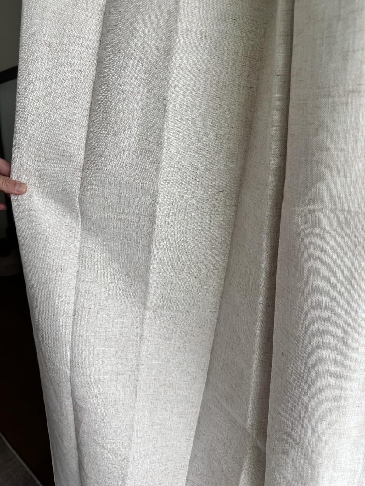 Vision Home Natural Pinch Pleated Full Blackout Curtains Linen Blended Room Darkening Window Curtains 90 inch for Living Room Bedroom Thermal Insulated Pinch Pleat Drapes with Hooks 2 Panel 40