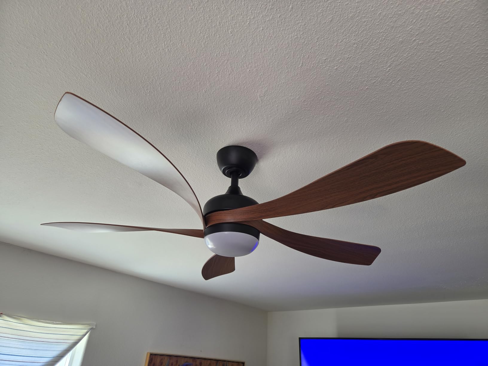 Sofucor 52 Inch Smart Ceiling Fan with Light, 5 ABS Blades, Brown | Alexa/Google Assistant/APP/Remote Control, Reversible DC Motor, Timer, 6 Speeds, 3CCT For Living Room Bedroom Patio Farmhouse customer photo 1