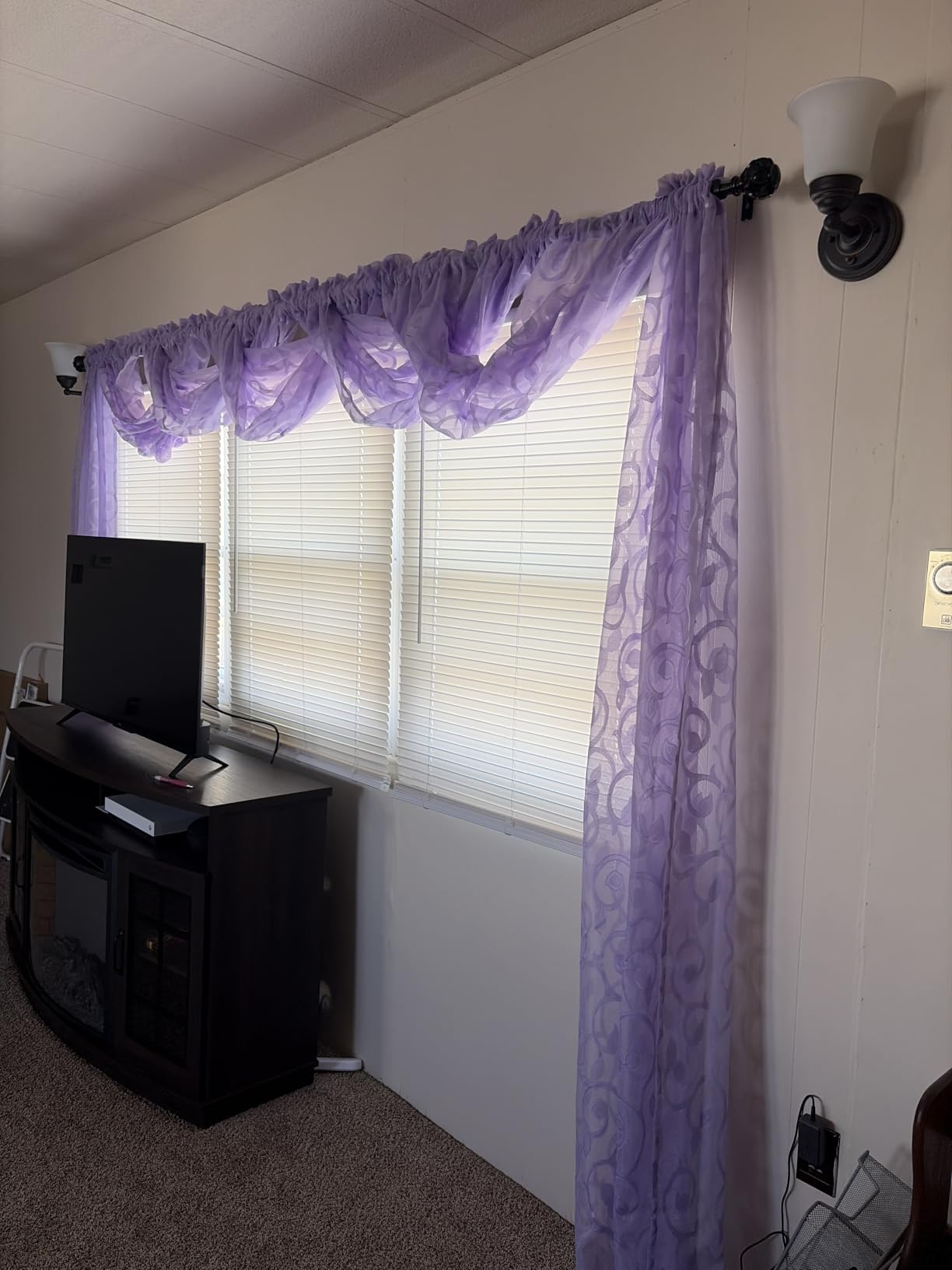 OWENIE Furman Sheer Curtains 84 inches Long for Bedroom Living Room 2 Panels Set, Light Filtering Window Curtains, Semi Transparent Voile Top Dual Rod Pocket, Grey, 40Wx84L inch, Total 84 Inches Width customer photo 1