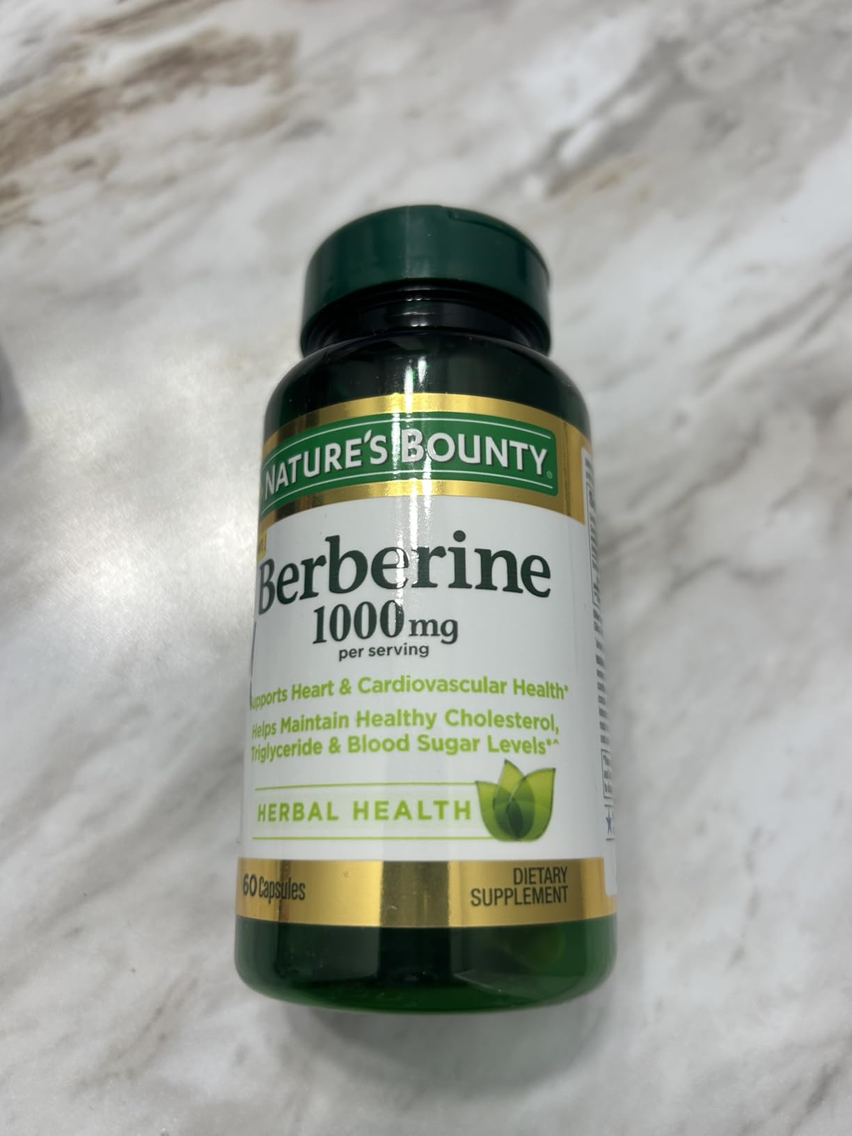 Nature's Bounty Berberine 1000mg Capsules, 60 Count | Supports Heart Health, Cholesterol & Blood Sugar Levels in a Normal Range, Non-GMO Supplement customer photo 2