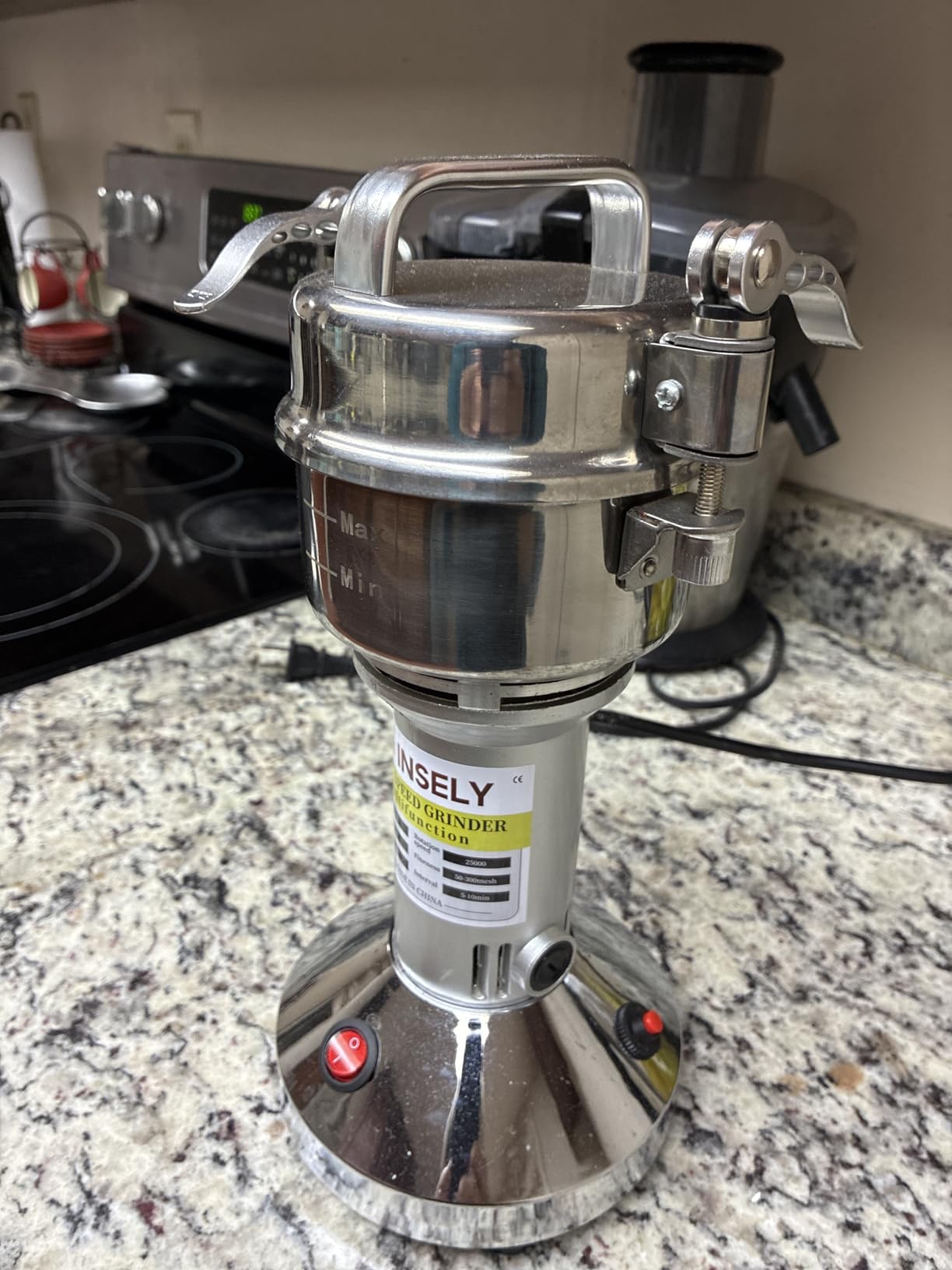Grain Mill, Flour Mill Grinder for Home | High Speed Electric 304 Stainless Steel; Flour Mill for Wheat, Spices, Corn and Dry Food customer photo 1