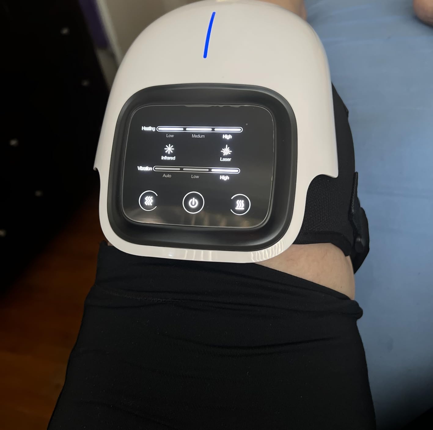 Cordless Knee Massager with LED Screen, Infrared Heat and Vibration Knee Pain Relief for Swelling Stiff Joints, Stretched Ligament and Muscles Injuries, Portable Knee Massage for Family and Friends customer photo 2