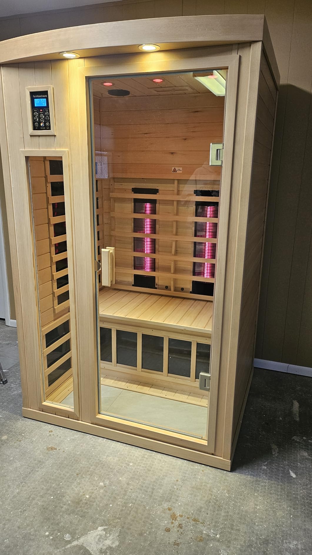 Ceramic Infrared Sauna 2 Person, Indoor Infrared Saunas for Home | Hemlock Wood Sauna Room, 2 in 1 Infrared Saunas with Low EMF Heaters + Ceramic Heating Cubes, Chromotherapy, Bluetooth Speaker customer photo 1