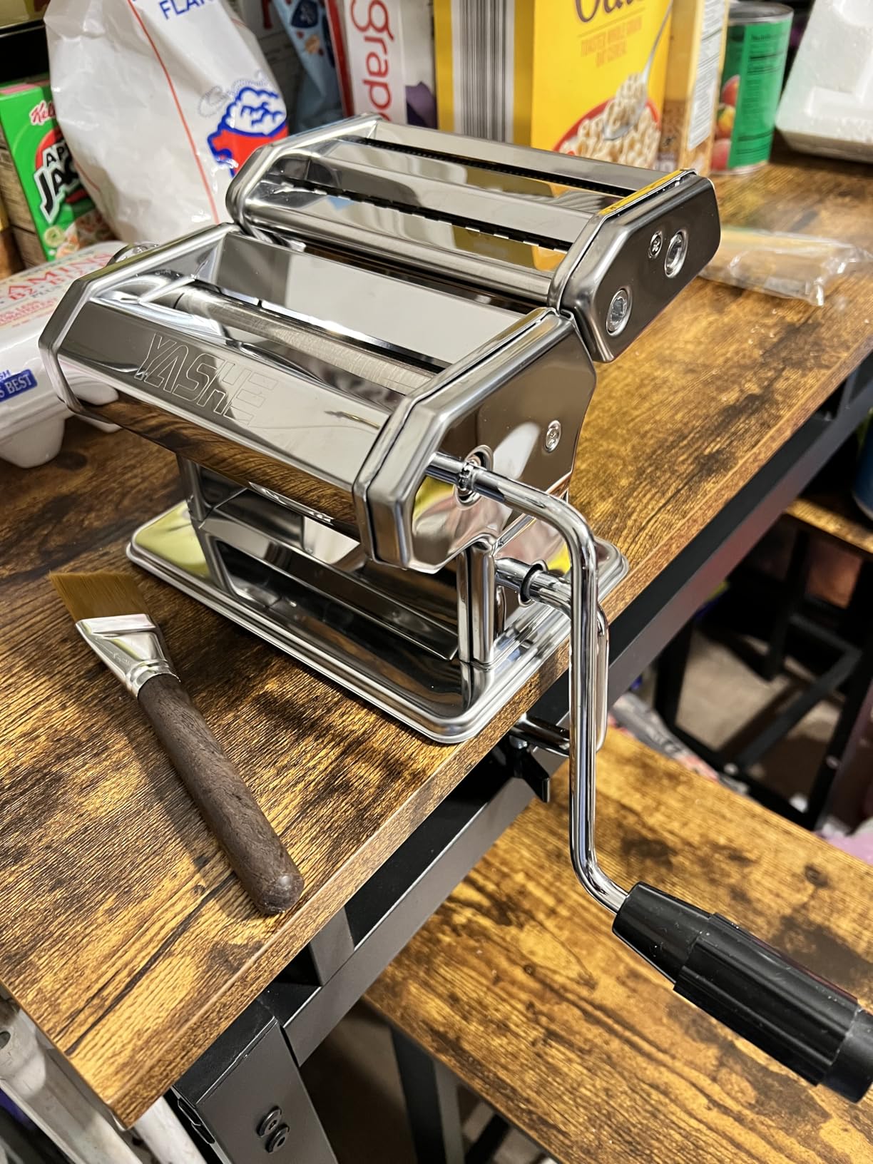 YASHE 2-in-1 Pasta Maker with Cleaning Kit, Adjustable Thickness Settings Pasta Maker Machine with Pasta Roller and Cutter, Dual Width Noodle Maker for Pasta, Spaghetti, Fettuccine, Lasagna customer photo 2