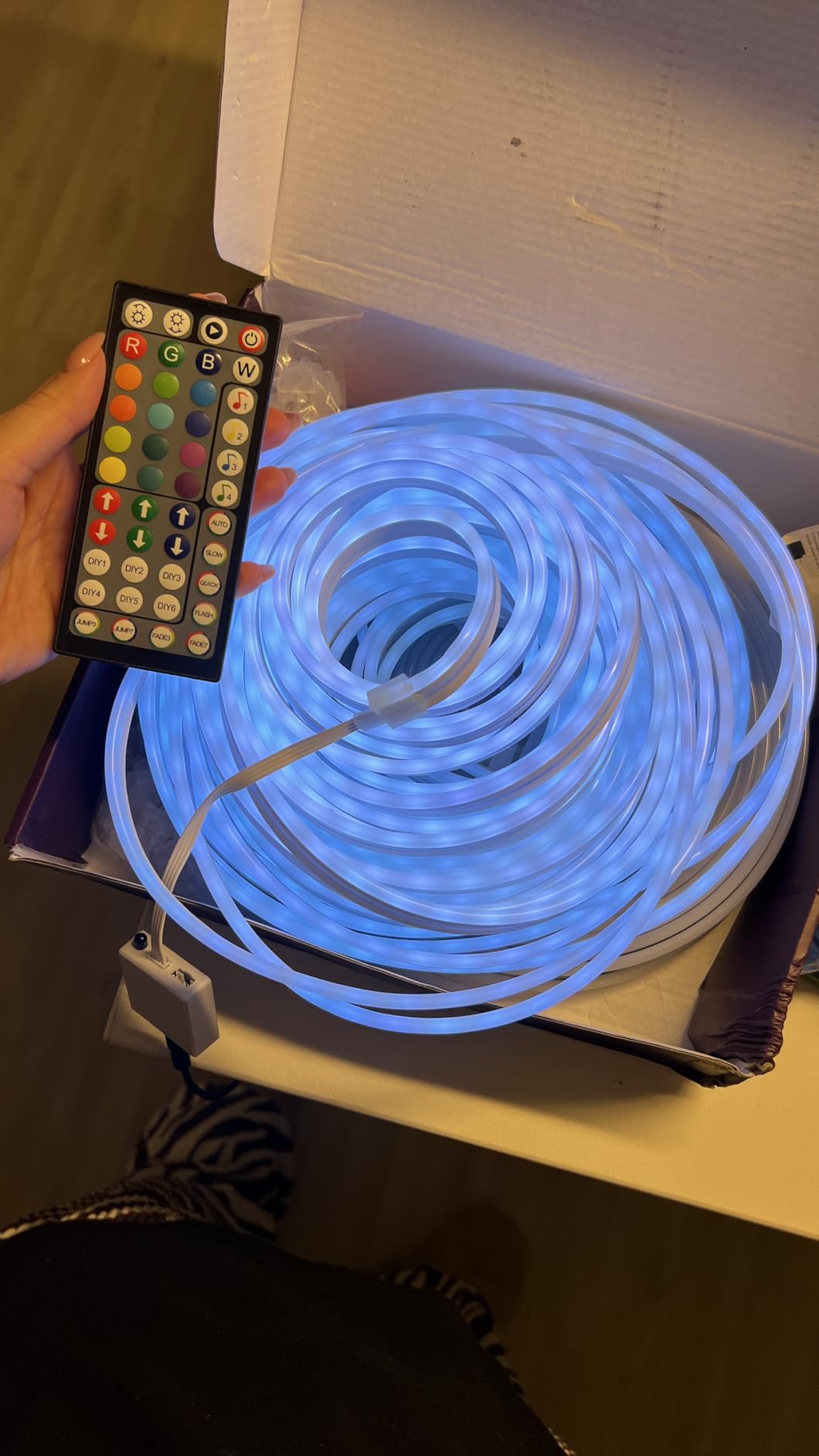 AILBTON Led Neon Rope Lights 100Ft, Flexible, Control with App/Remote, Multiple Modes, IP65 Outdoor RGB Waterproof, Music Sync Gaming Strip Lights for Bedroom Indoor customer photo 1