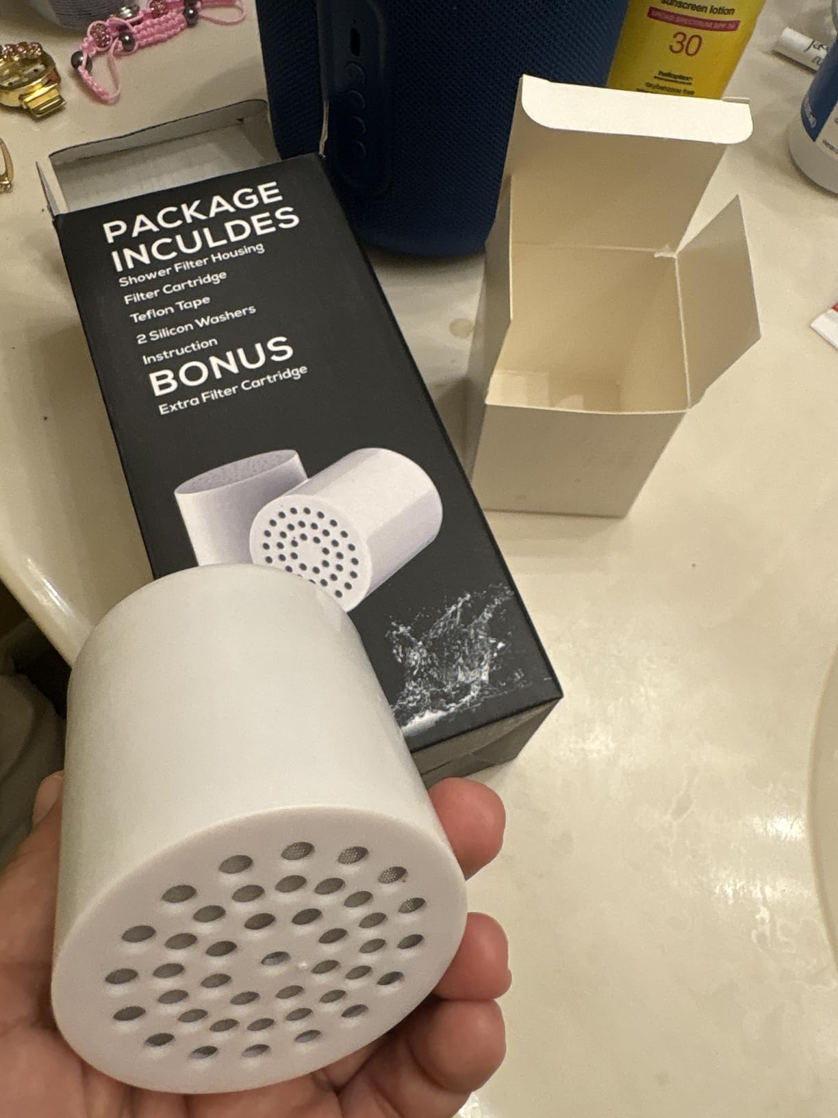 20-Stage Shower Filter with 2 Replacement Cartridges - High Output, Removes Chlorine & Fluoride, Improves Skin & Hair customer photo 2