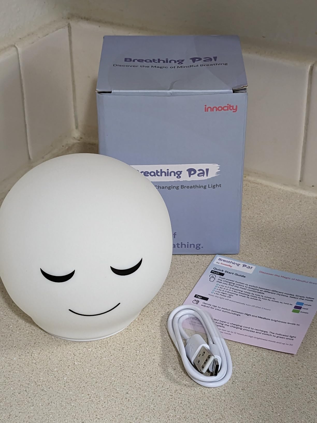 Breathing Pal Kyle, Anxiety Relief Kid Breathing Light for Calm Down Corner | 3 Breathing Modes, Guided Mindfulness Meditation Lamp, Stress Relief Items for Classroom & Sleep, Calm Down Corner Supplies customer photo 1