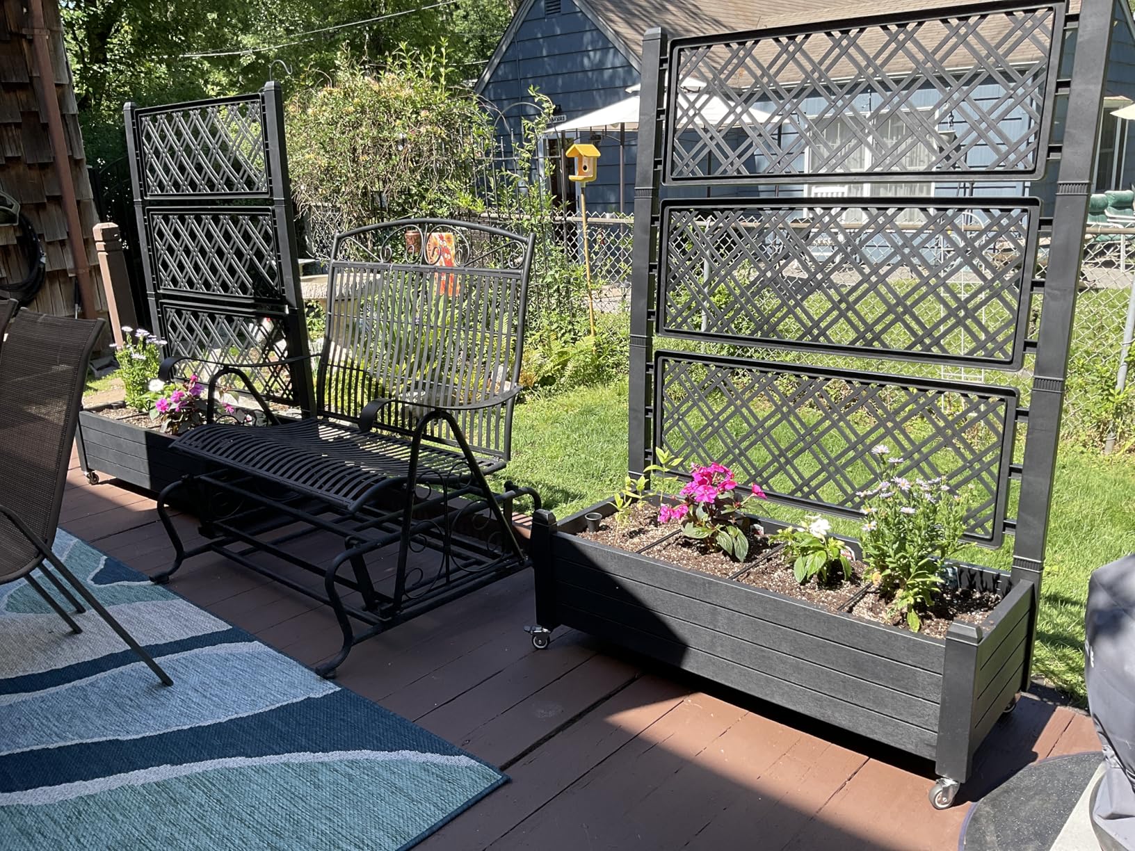 YITAHOME 43.3x17.7x34 in Elevated Garden Bed, Outdoor Plastic Planter Box with Wheels, Legs, Drain Plug, and Storage Shelf for Plants, Vegetables, Flowers, Herbs, Light Brown customer photo 2