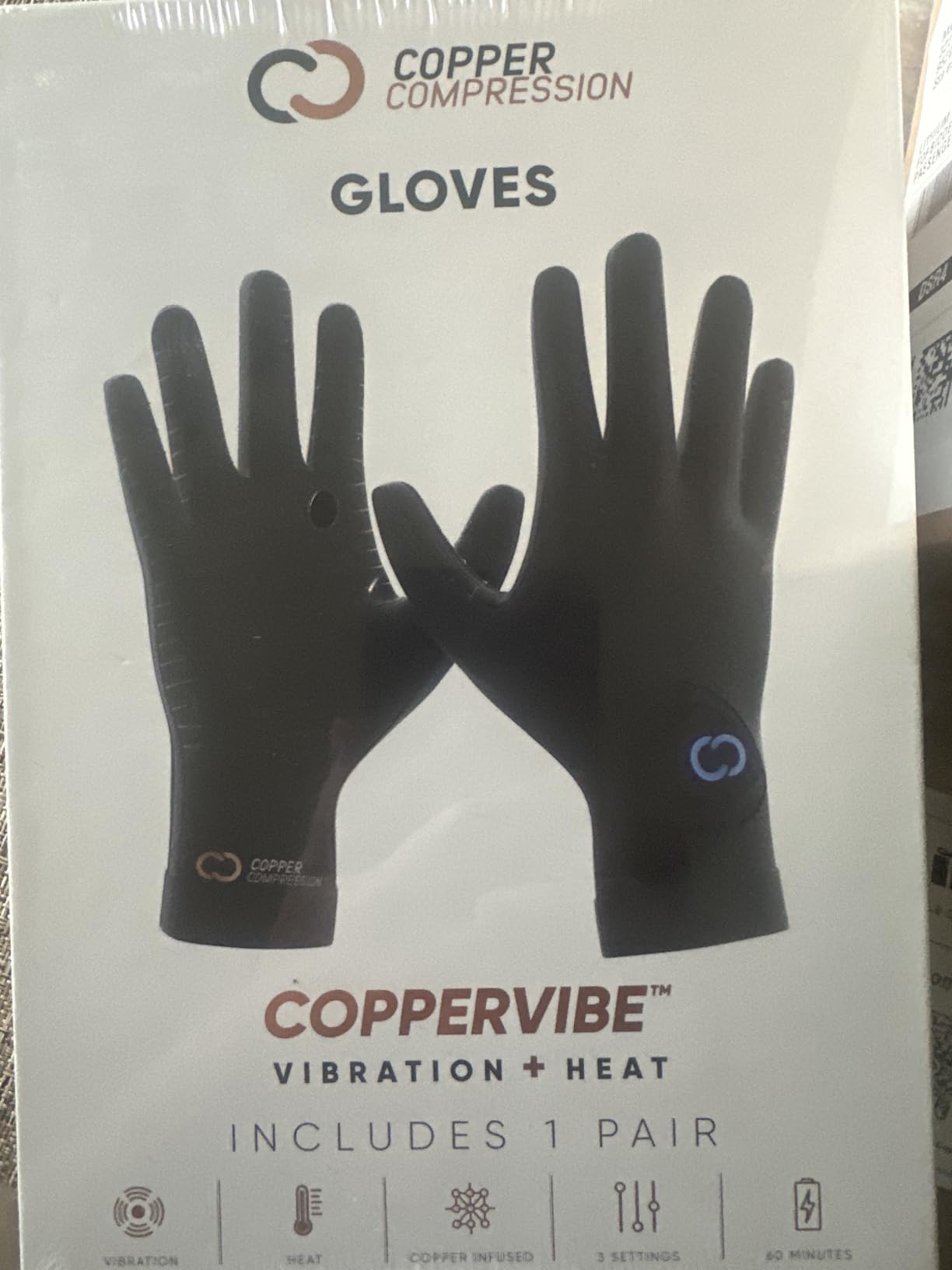 Copper Compression CopperVibe Vibration & Heat Gloves - Heated Hand Massage customer photo 2