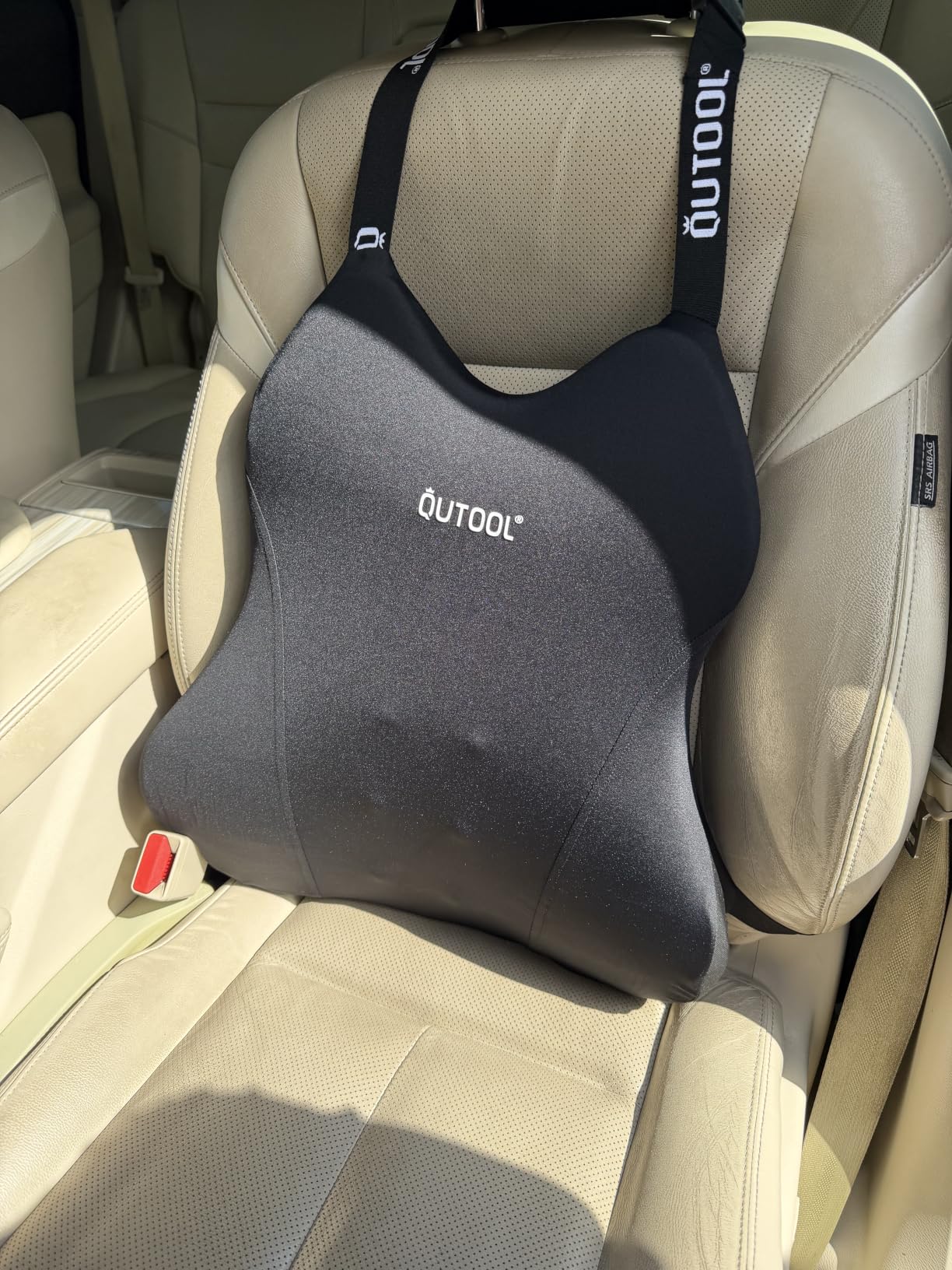 Lumbar Support Pillow for Car, Truck Accessories Travel Essentials, Memory Foam Back Cushion for Driving Seat, Back Pain Relief, Washable Cover, Lower Back Support Fits Most Cars (Black) customer photo 1