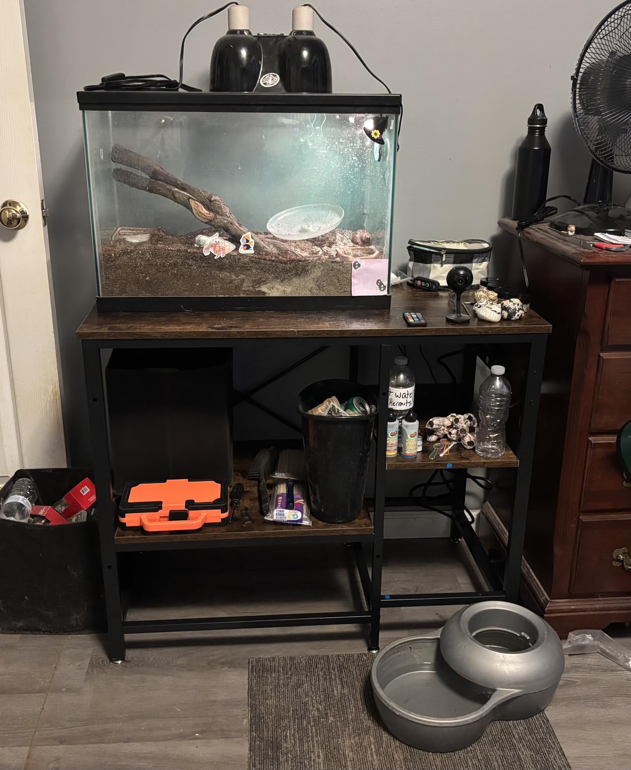 Bestier 20-29-37 Gal Fish Tank Stand with Power Outlet, Rustic Brown, 30x13 | 6-Leg Steel Frame, 3-Tier Adjustable Shelves for Filters Storage, 400Lbs Capacity, 5-In-1 Power Outlet, 4 Leveling Feet customer photo 1