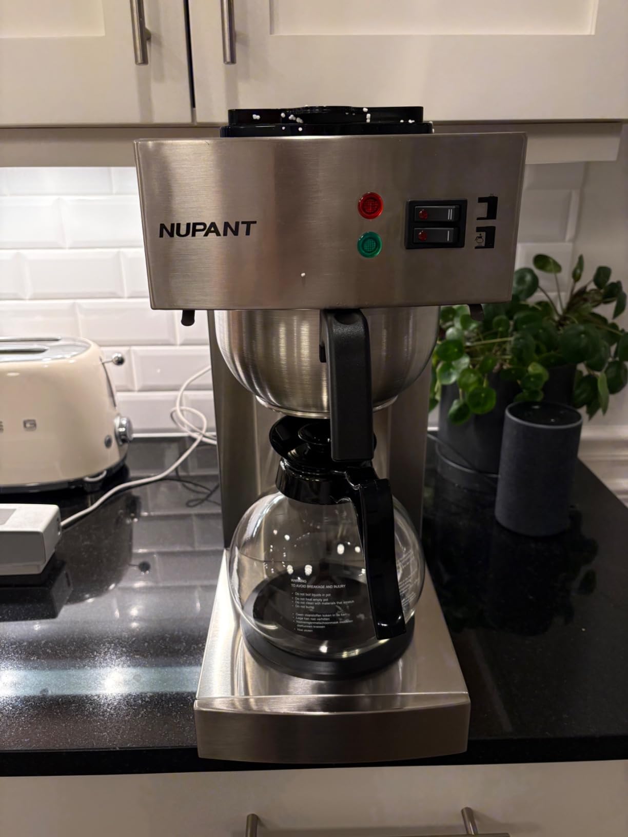 NUPANT 12-Cup Commercial Drip Coffee Maker 1.8L Pour Over Coffee Machines | 2 Warmers and 2*12 Cup Carafes, Stainless Steel, 7 Mins Fast Brewing, Easy Control for Restaurants, Office and Busy Business customer photo 2