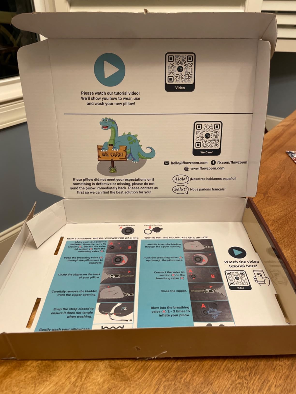 FLOWZOOM Air Inflatable Neck Pillow for Traveling on Plane - H-Shape Hooded Airplane Pillow with 5 Snooze Modes, Fast Inflation, Pressure Control, Cozy Clip-On Hood & Plushy Cover - Size L, Jet Black customer photo 2