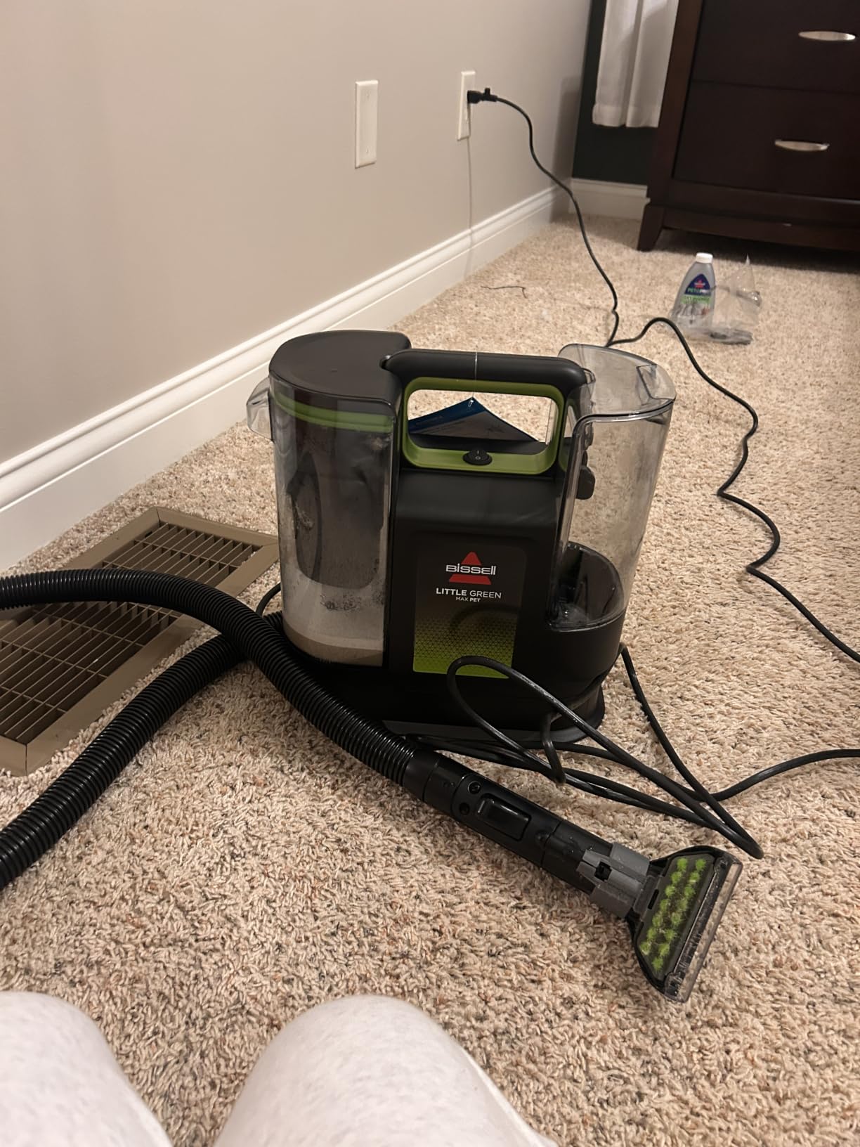 BISSELL Little Green Max Pet Portable Carpet Cleaner, 3860 | Self-Cleaning Tough Stain Tool & Pet Hair Removal Tool; car/auto detailing; deep upholstery cleaning customer photo 1
