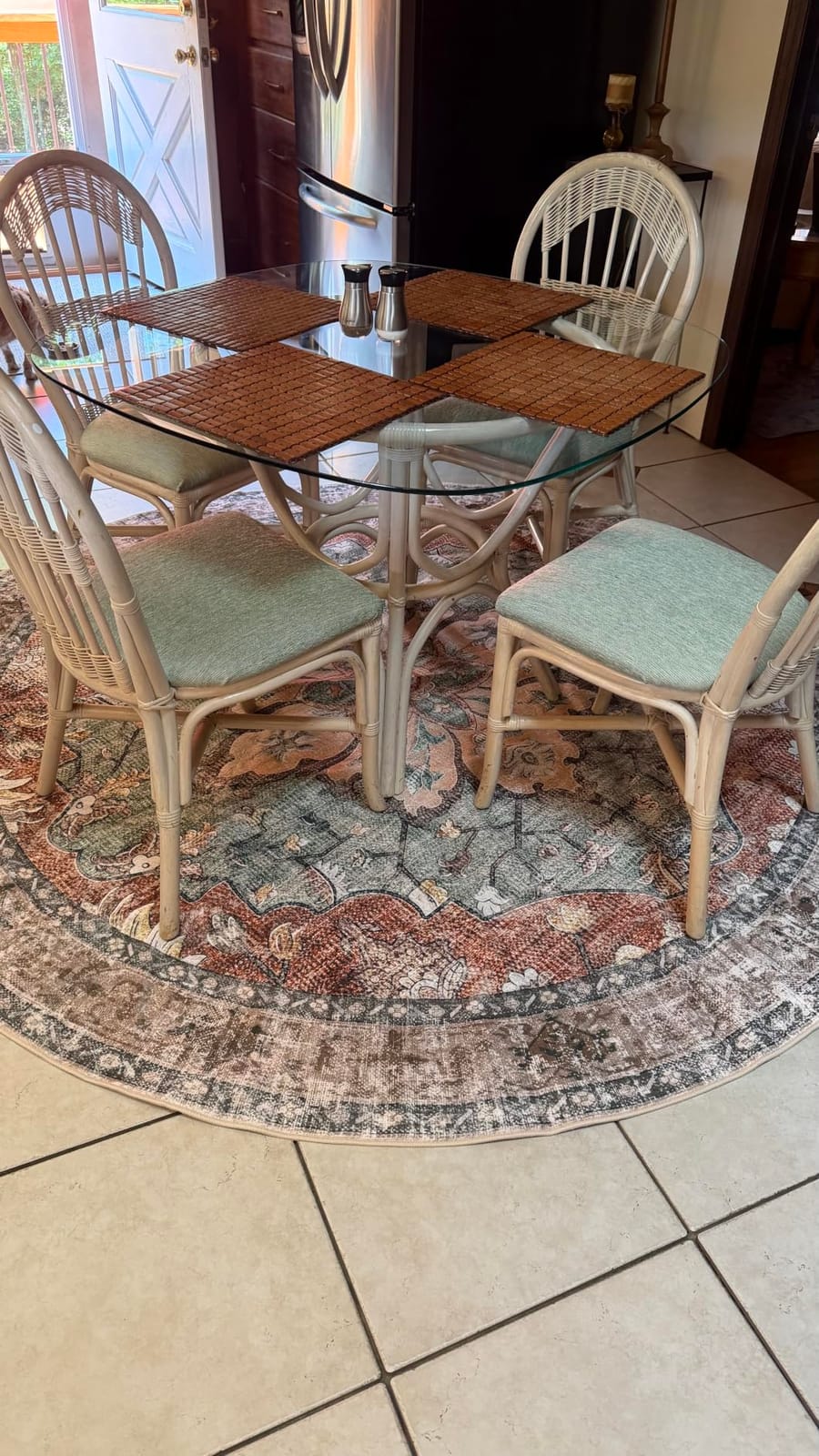 RELEANY Washable Area Rug, Large 9'x12', Brick/Brown/Green | Non-Slip, Water Repellent, Pet Friendly, Easy to Clean, Vintage Floral Boho Decor for Living Room Bedroom Dining Room customer photo 2