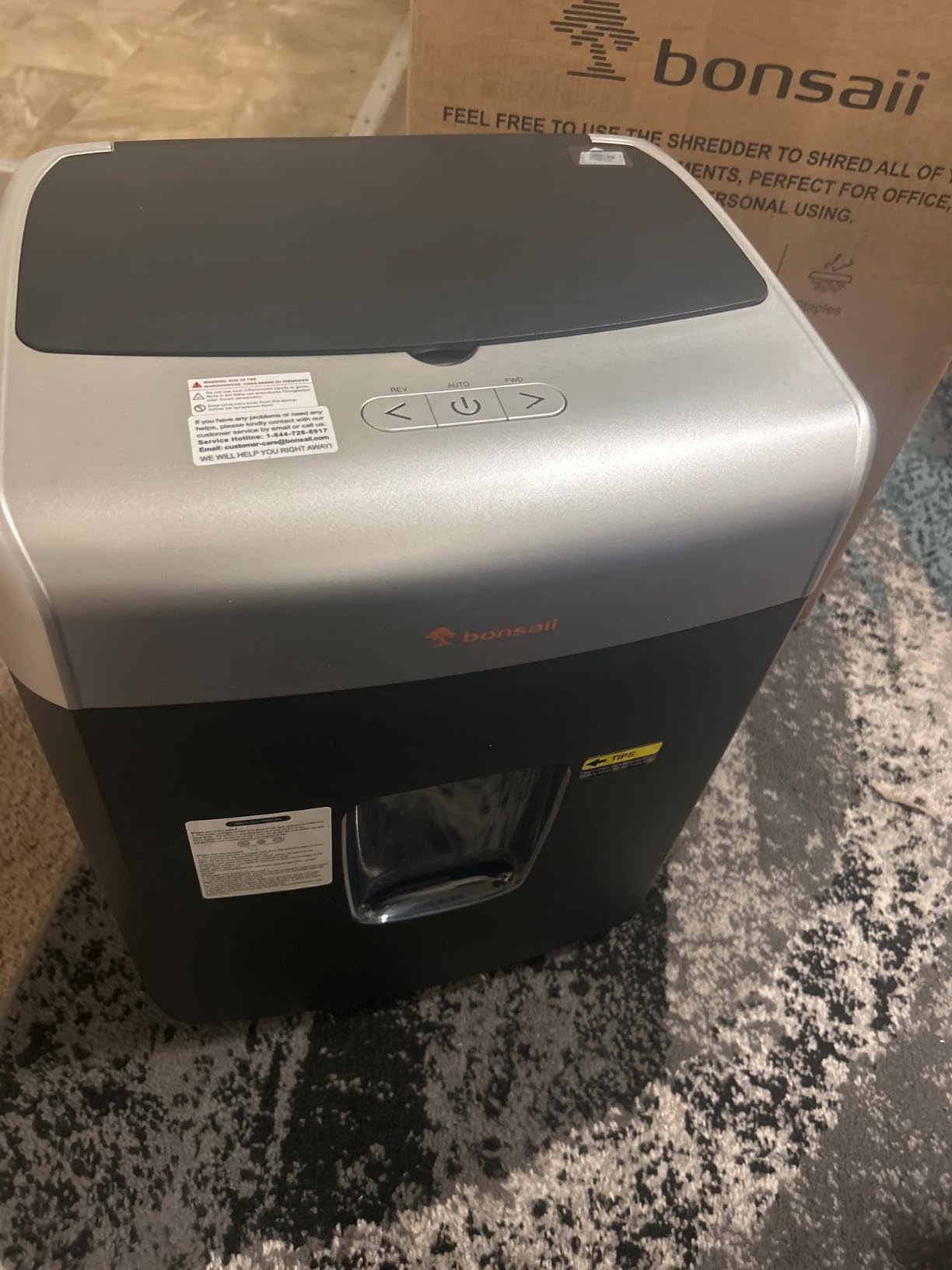 Bonsaii 120-Sheet Autofeed Micro-Cut 30-Min Run Heavy Duty Paper Shredder | P-4 Security Level, Jam-Proof, 62dB Ultra-quiet, Shreds Staples/Credit Cards, 6 Gal Bin with Casters, for Home Office C233-B customer photo 1