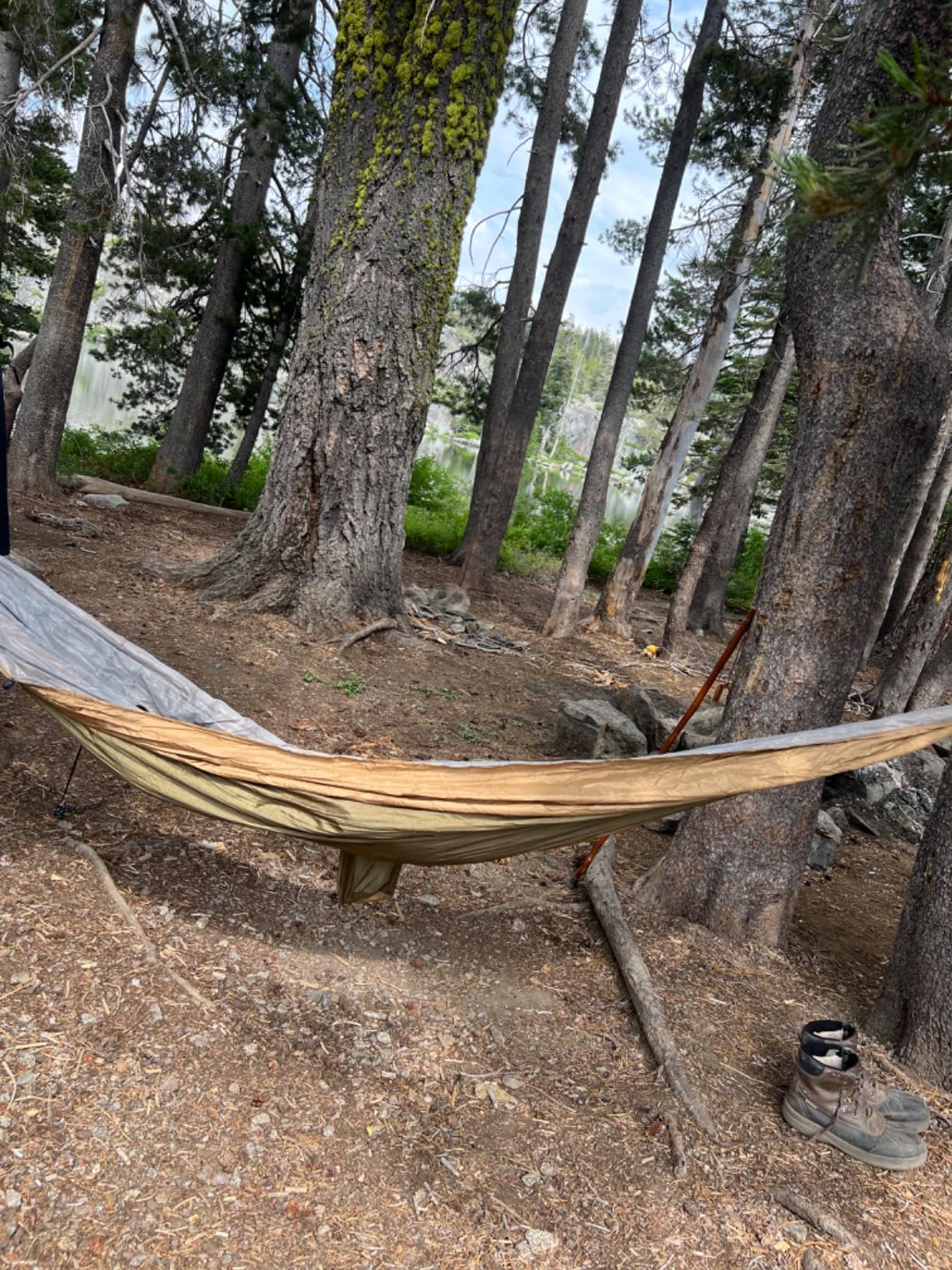 Camping Hammock, Portable Hammocks with Mosquito Net,Lightweight Nylon Parachute Hammock with 10ft Tree Straps,Camping Gear Must Haves for Travel Hiking Backpacking Beach Patio-Green&Khaki customer photo 1