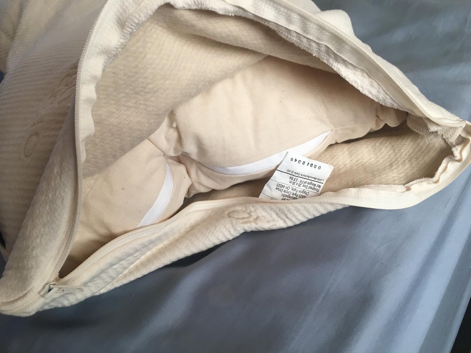 Naturepedic Organic Latex Pillow - Standard Bed Pillow with Soft Comfort - Luxury Pillow with Adjustable Fill for Comfortable Sleeping, Back Support and Neck Pain Relief customer photo 2