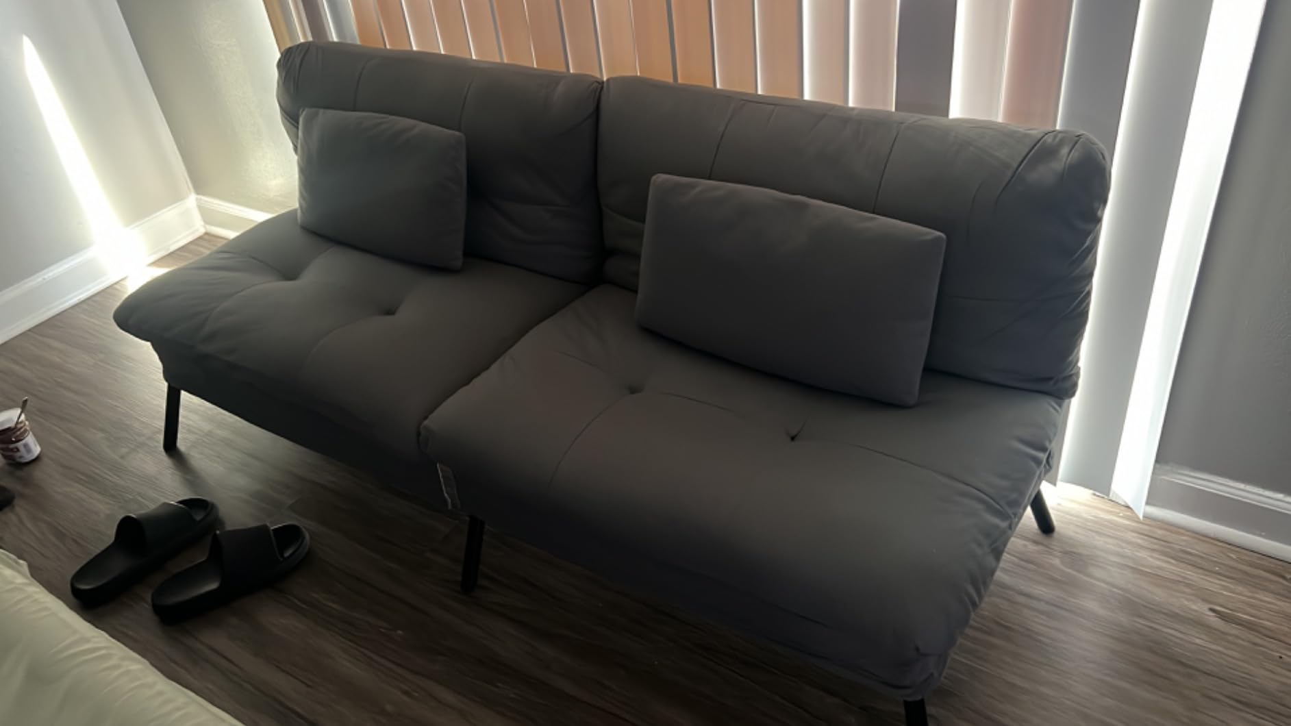 COMHOMA Futon Sofa Bed, 72″ Convertible Sleeper Sofa, Upholstered Loveseat customer photo 2