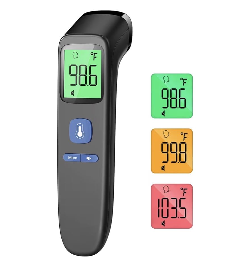 Non-Contact Forehead Thermometer for Adults and Kids, 1 Second Result | Accurate Reading with Large Display, Mute Mode, Memory Recall, Fever Alarm, Easy to use for Home & Hospital customer photo 1
