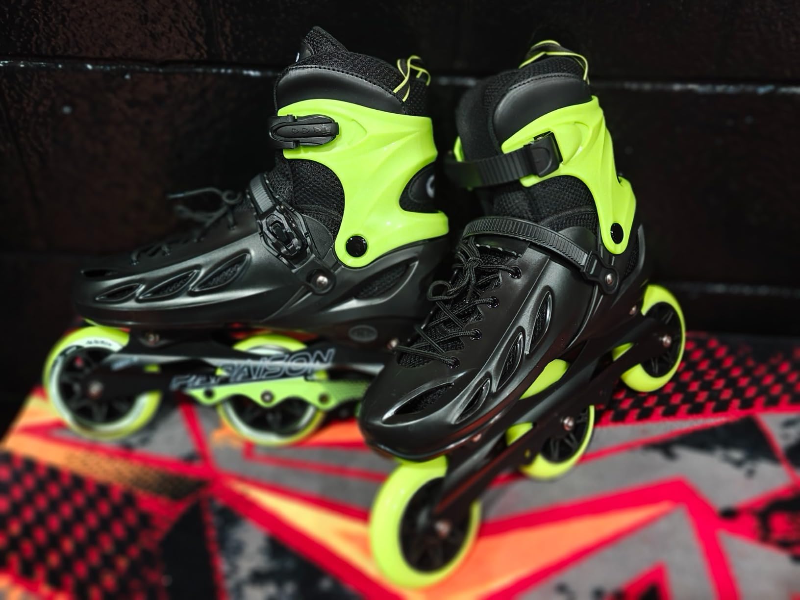 PAPAISON Adult Adjustable Inline Skates for Men Women with 3 100mm Wheels, Outdoor Blades Female Male Fitness Speed Racing Skates, Roller Skates for Teens Boys Girls customer photo 1