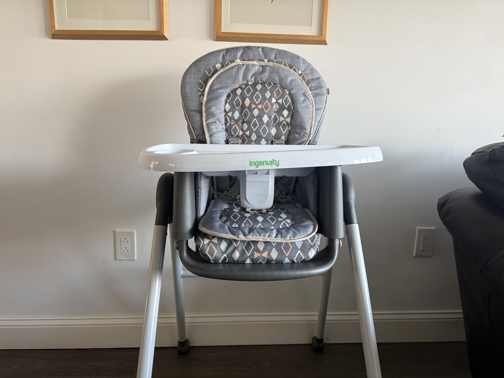 Ingenuity Proper Positioner Deluxe High Chair - 7-in-1 Convertible Baby Seat, Faux Wood Print Legs, Unisex, for Ages 0-36 Months customer photo 2