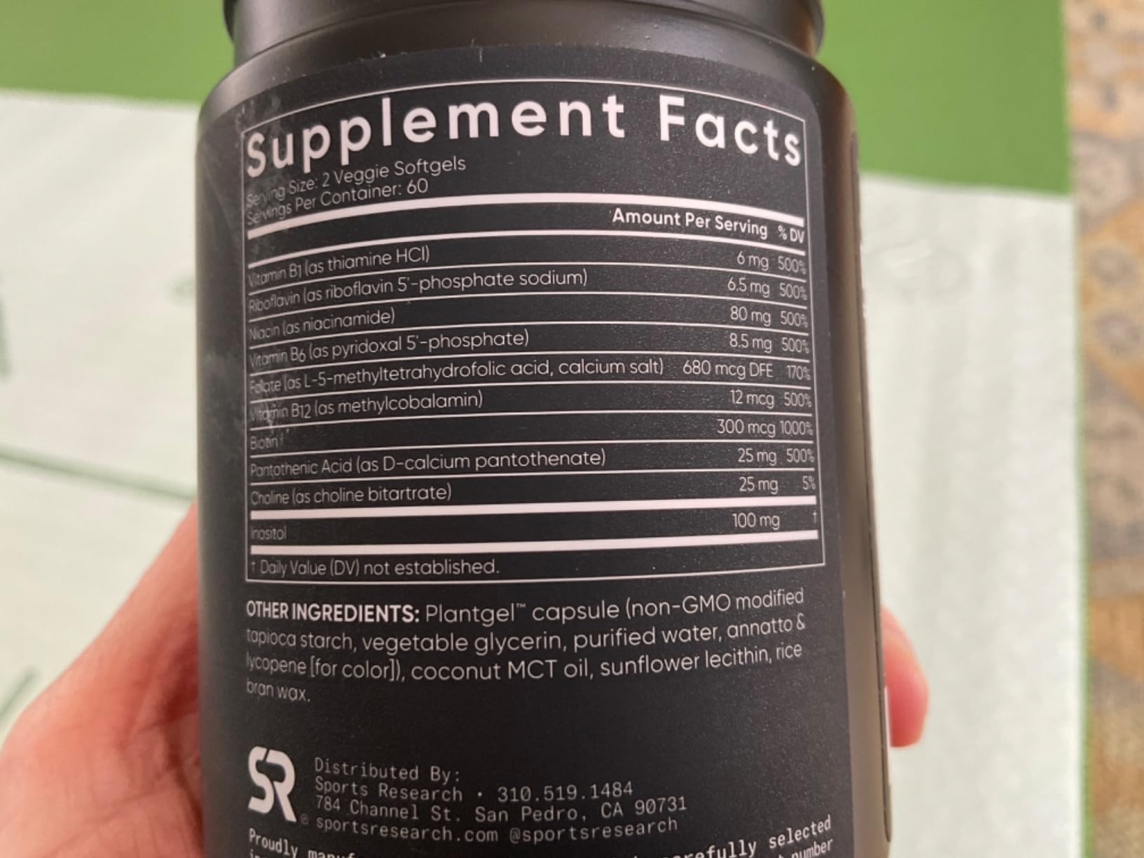 Sports Research Vitamin B-Complex, 120 Count Plantgels customer photo 1