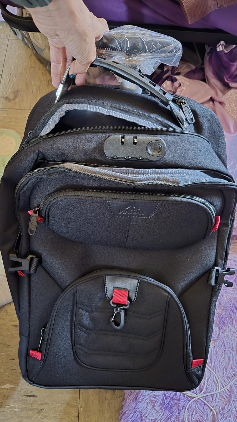 MATEIN Rolling Bag with Wheels, 17 Inch Laptop Roller Backpack for Adults | Extra Large Wheeled Bag with Anti Theft Lock & Sturdy Handle, Water Resistant Carry On Luggage for Teacher Work Travel Men customer photo 2