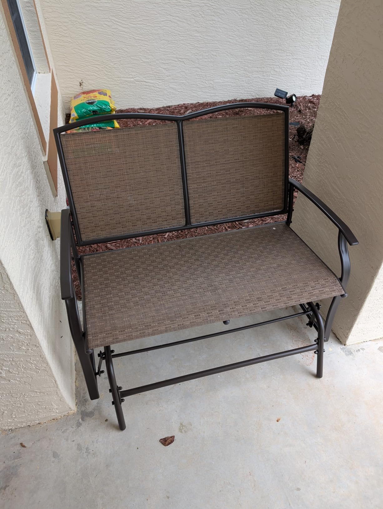 Best Choice Products 2-Person Outdoor Patio Swing Glider Steel Bench Loveseat Rocker for Deck, Porch w/Textilene Fabric, Steel Frame - Forest Green/Brown customer photo 1
