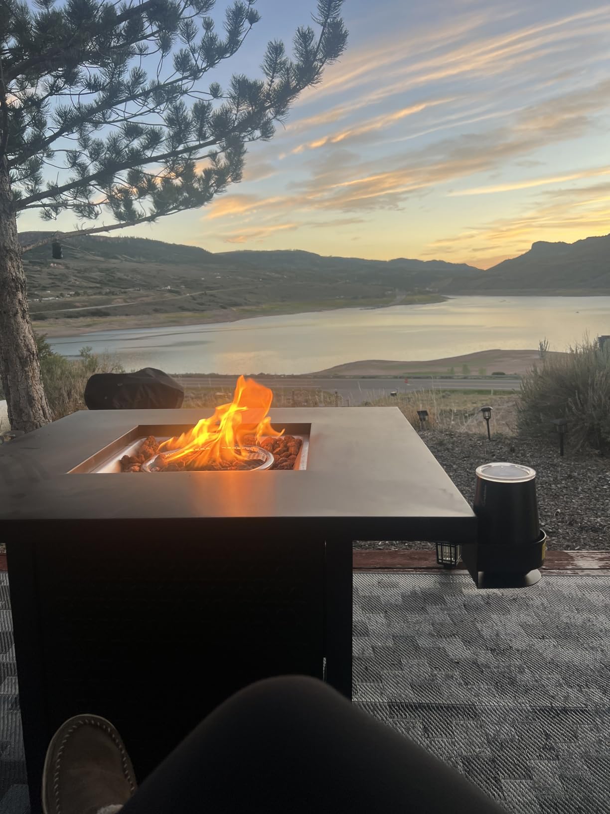 Ciays Propane Fire Pits 32 Inch Outdoor Gas Fire Pit, 50,000 BTU Steel Fire Table with Lid and Lava Rock, Add Warmth and Ambience to Gatherings and Parties On Patio Deck Garden Backyard customer photo 2