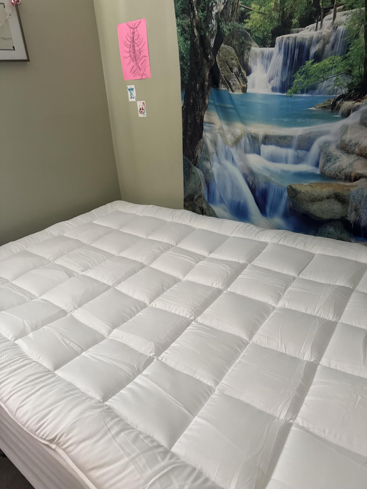 Niagara Sleep Solution 100% Cotton Top Cooling Mattress Topper - Queen Size | Cloud-Like Mattress Pad, Breathable, 20