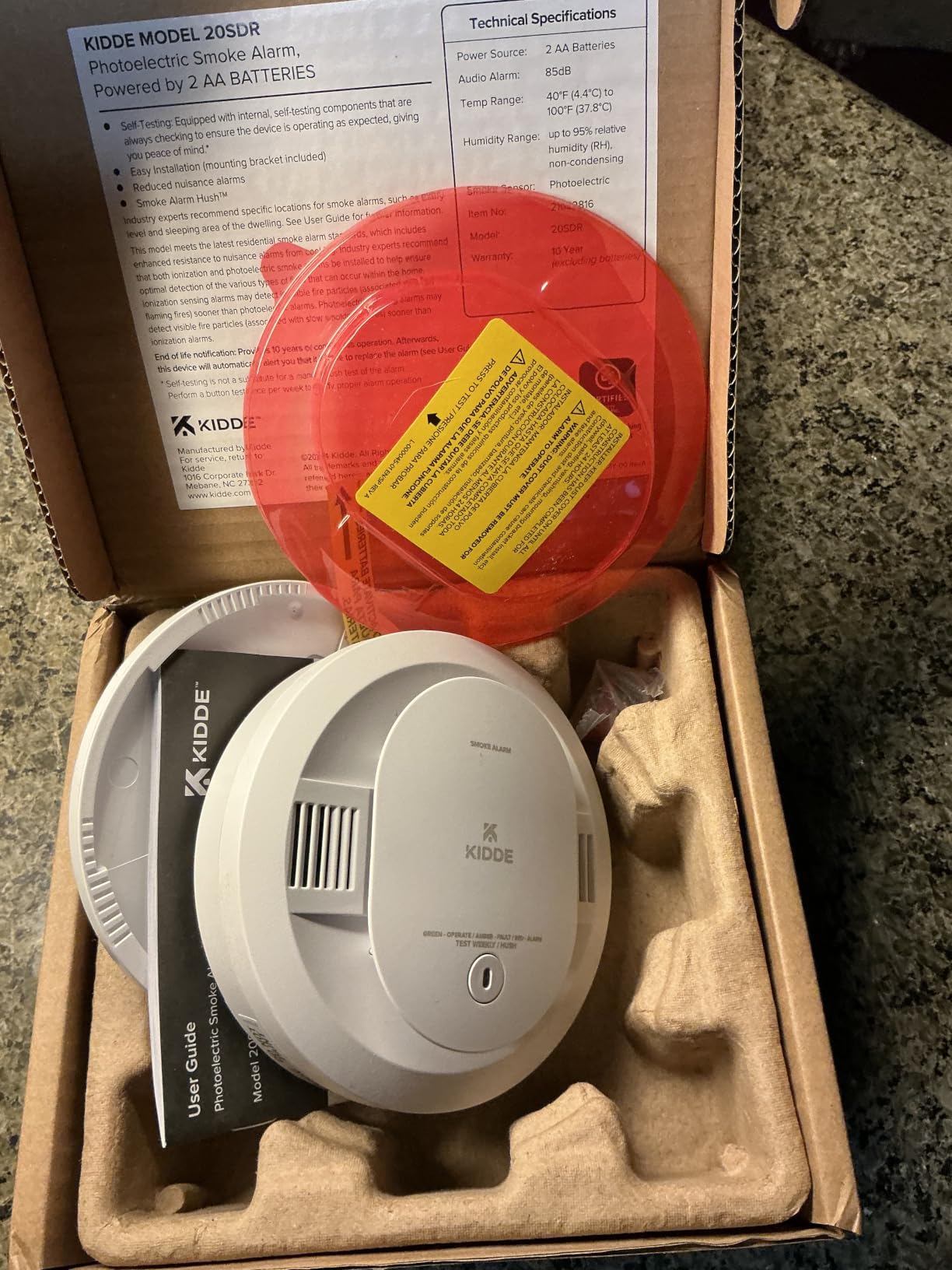 Kidde Smoke Detector, AA Battery-Powered, 20SDR, 1 Pack | LED Status Lights and Loud 85 dB Alarm, Ideal for Homes and Apartments customer photo 1