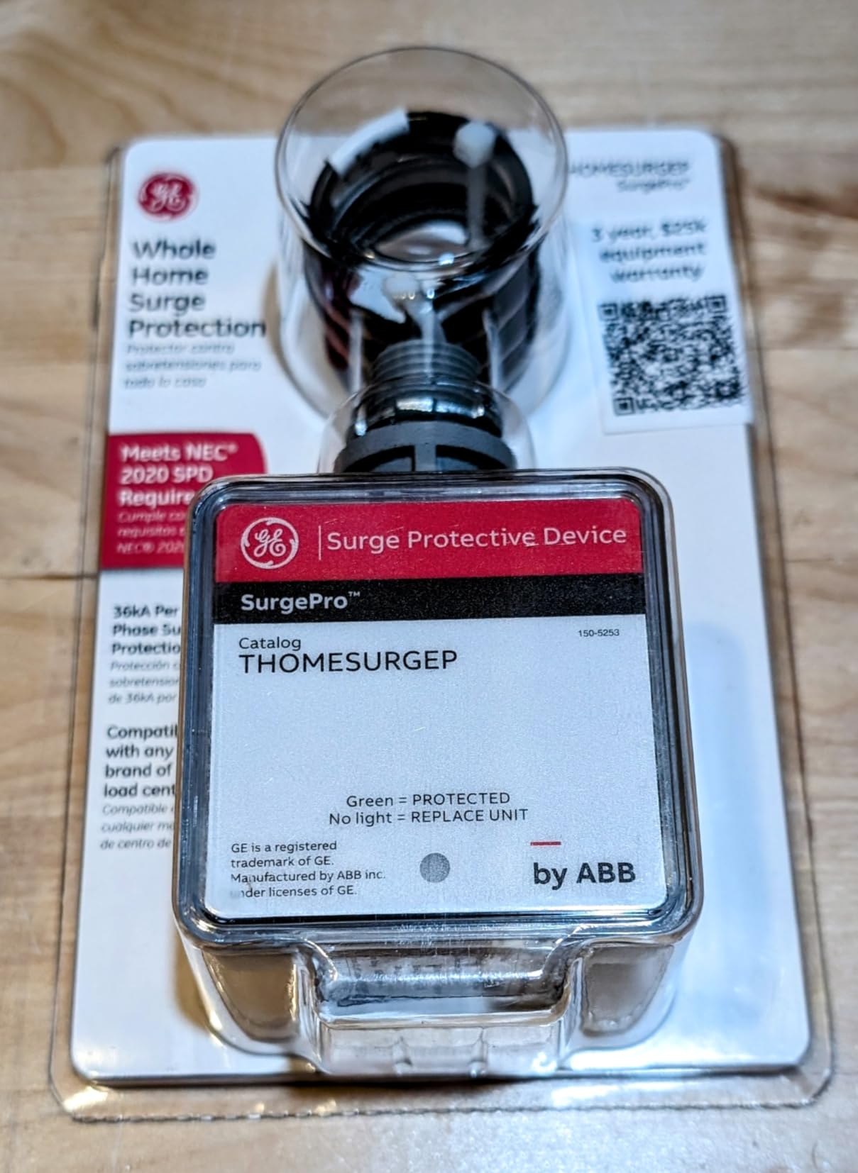 ABB THOMESURGEP Whole Home Surge Protection Device Type 1 SPD NEMA 3R, 36kA Capacity, External Mount, Pigtail, LED Indicator, Universal Load Center Compatible, UL Listed & ANSI Certified customer photo 1