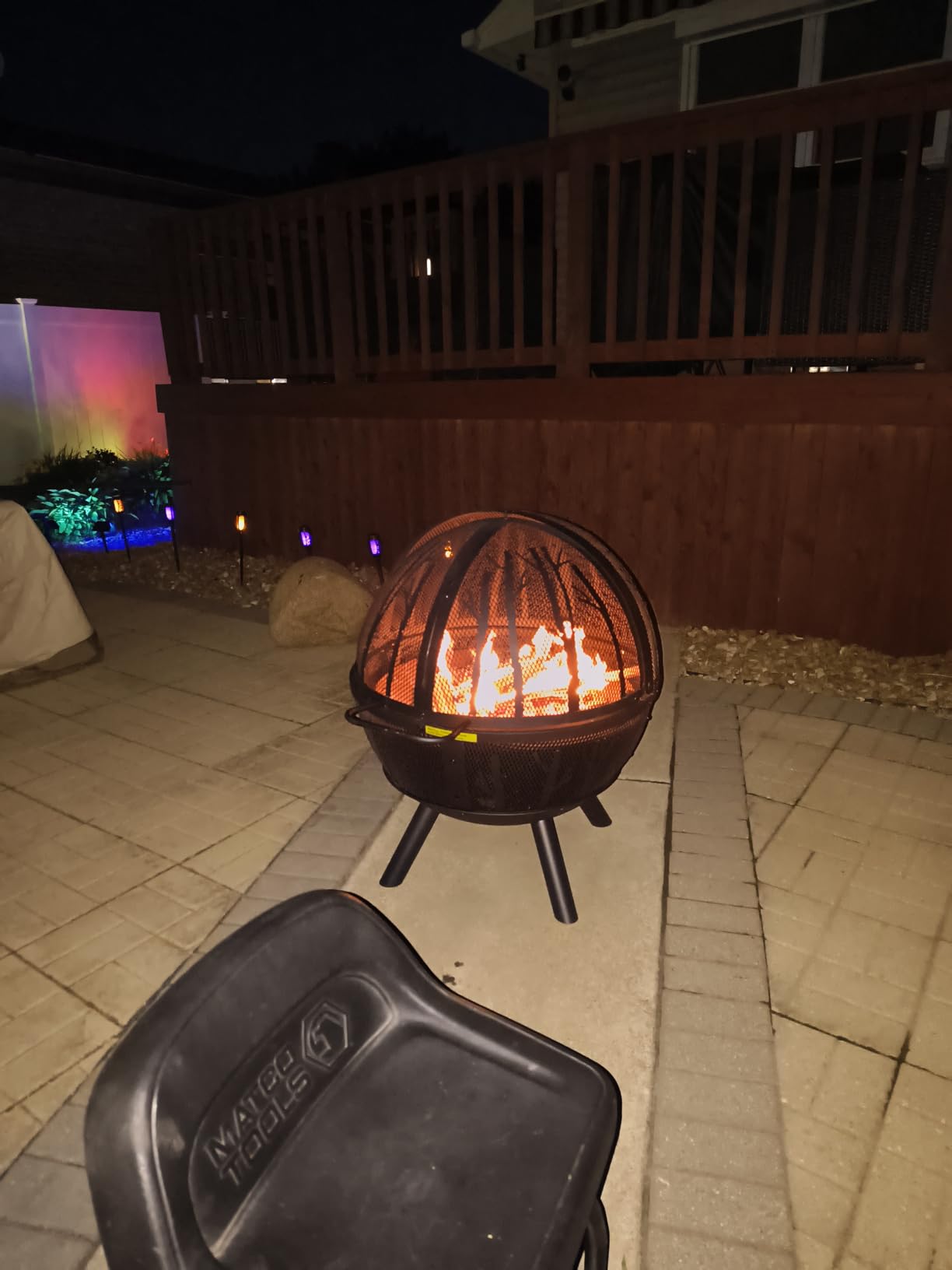 Panovue 35 Inch Wood Burning Fire Pit with BBQ Grill, Heavy Duty Fire Pits | Firepit Ball for Outside with Spark Screen & Removable Ash Pan, Outdoor Fire Pit & Fireplace for Bonfire customer photo 1
