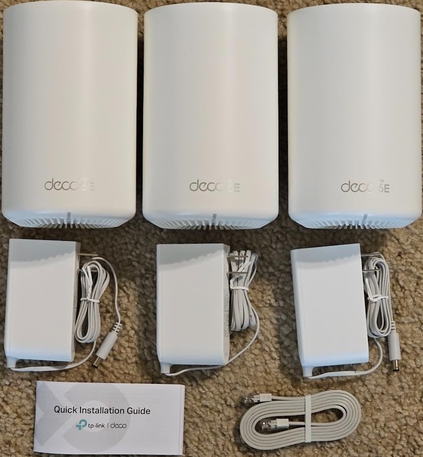 TP-Link Deco XE70 Pro AXE4900 Tri-Band WiFi 6E Mesh WiFi System - 2.5G WAN/LAN Ports, 4.9 Gbps Wi-Fi 7,200 Sq. Ft Coverage, Connect up to 200 Devices, 6 GHz Band, 3-Pack customer photo 1