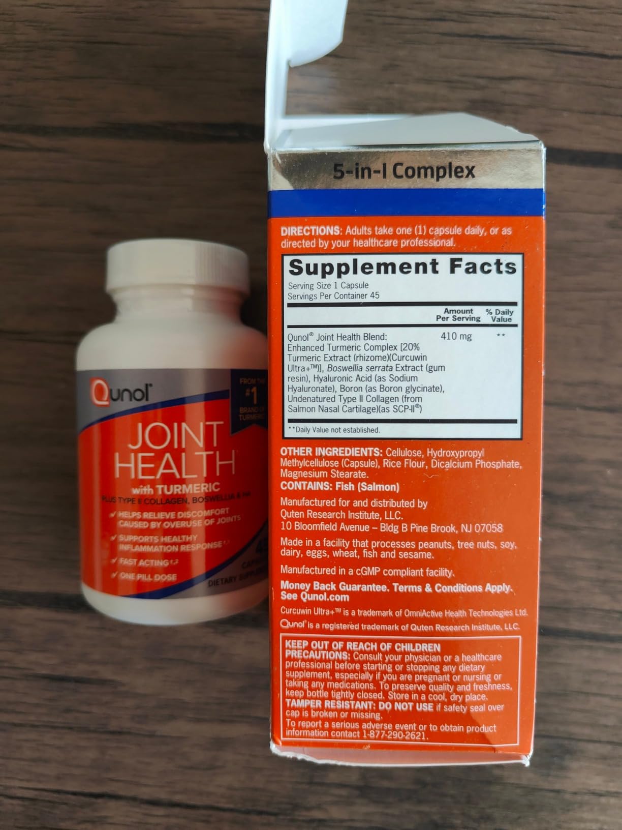 Qunol 5-in-1 Joint Health Support Capsules w/Turmeric, One-Pill Dose, 45ct, Support Healthy Inflammation Response & Discomfort Caused by Overuse of Joints, Alternative to Glucosamine Chondroitin MSM customer photo 2