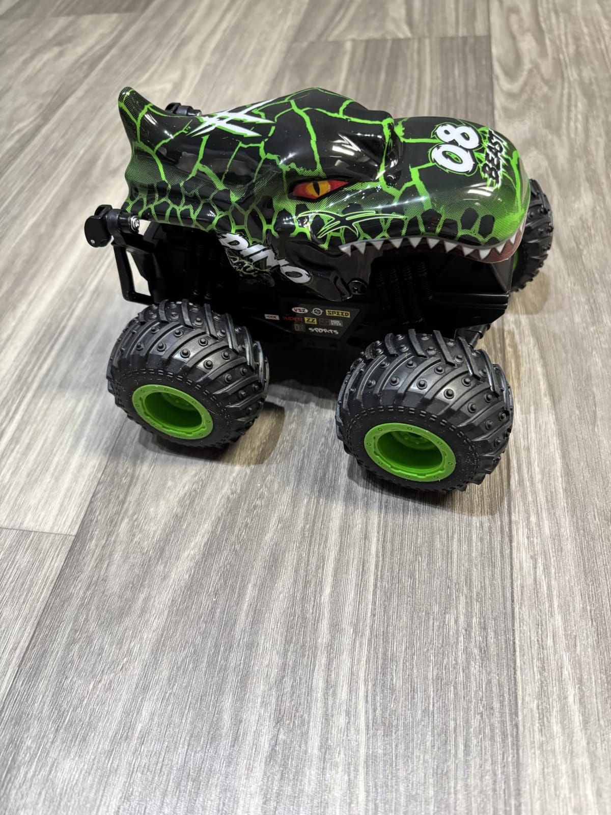 BEZGAR Monster Truck Toys,1:20 Remote Control Car with Light & Music | Green Dinosaur Toys for Kids,RC Truck with 360° Spins and Drifting, Toy Car Gifts for Boys, Battery Life of 20 Minutes customer photo 2